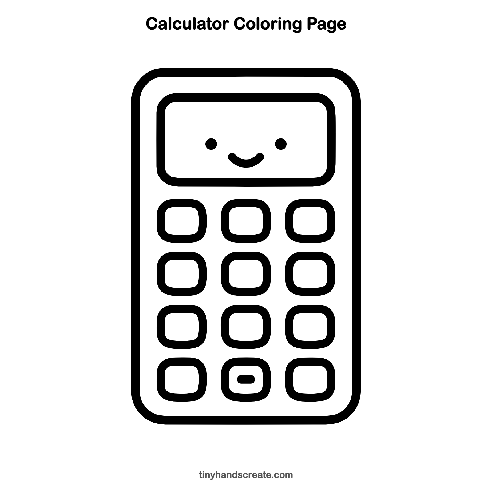 Free printable calculator coloring page for kids