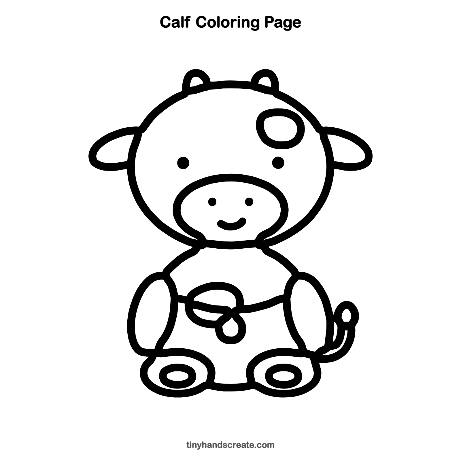 Free printable calf coloring page for kids