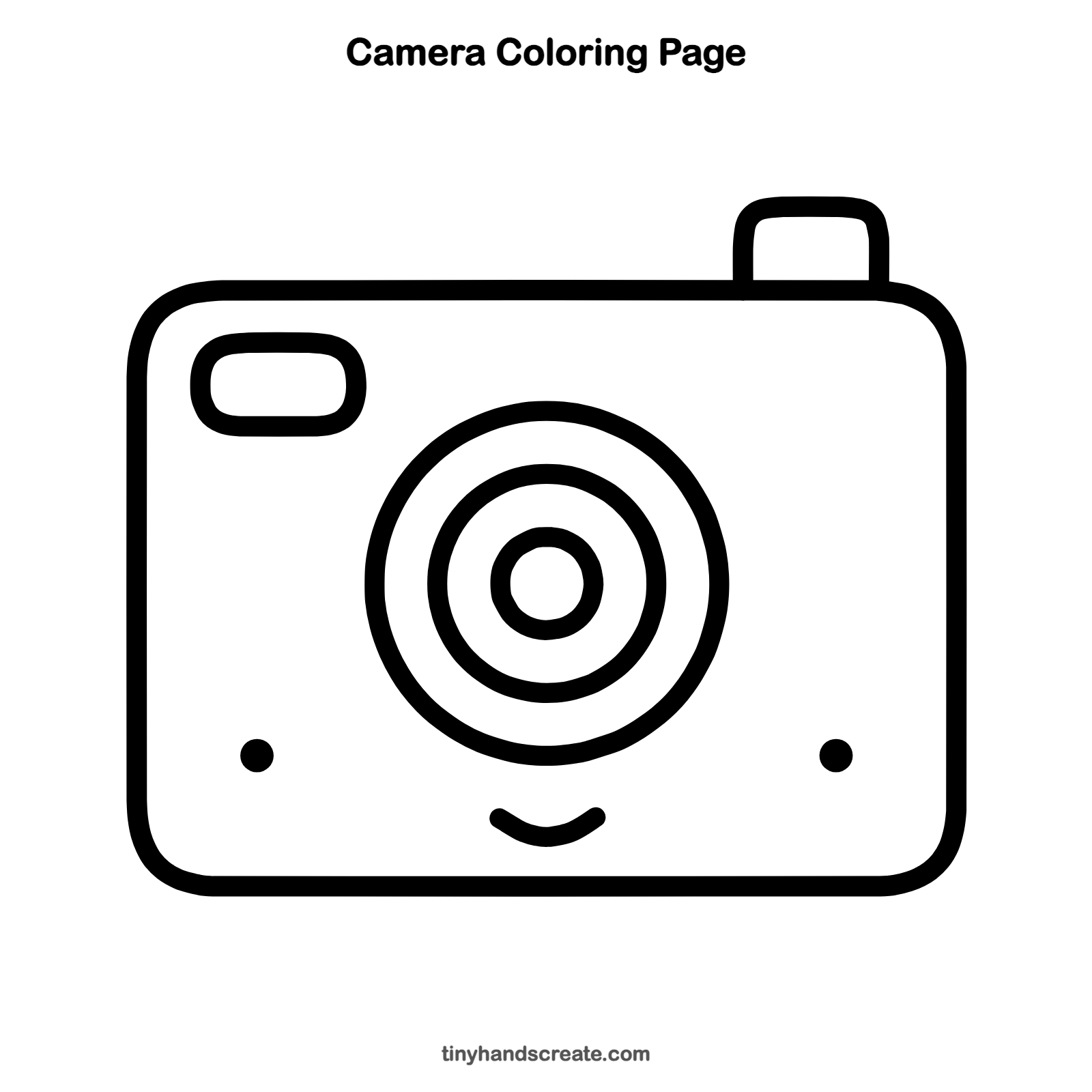 Free printable camera coloring page for kids