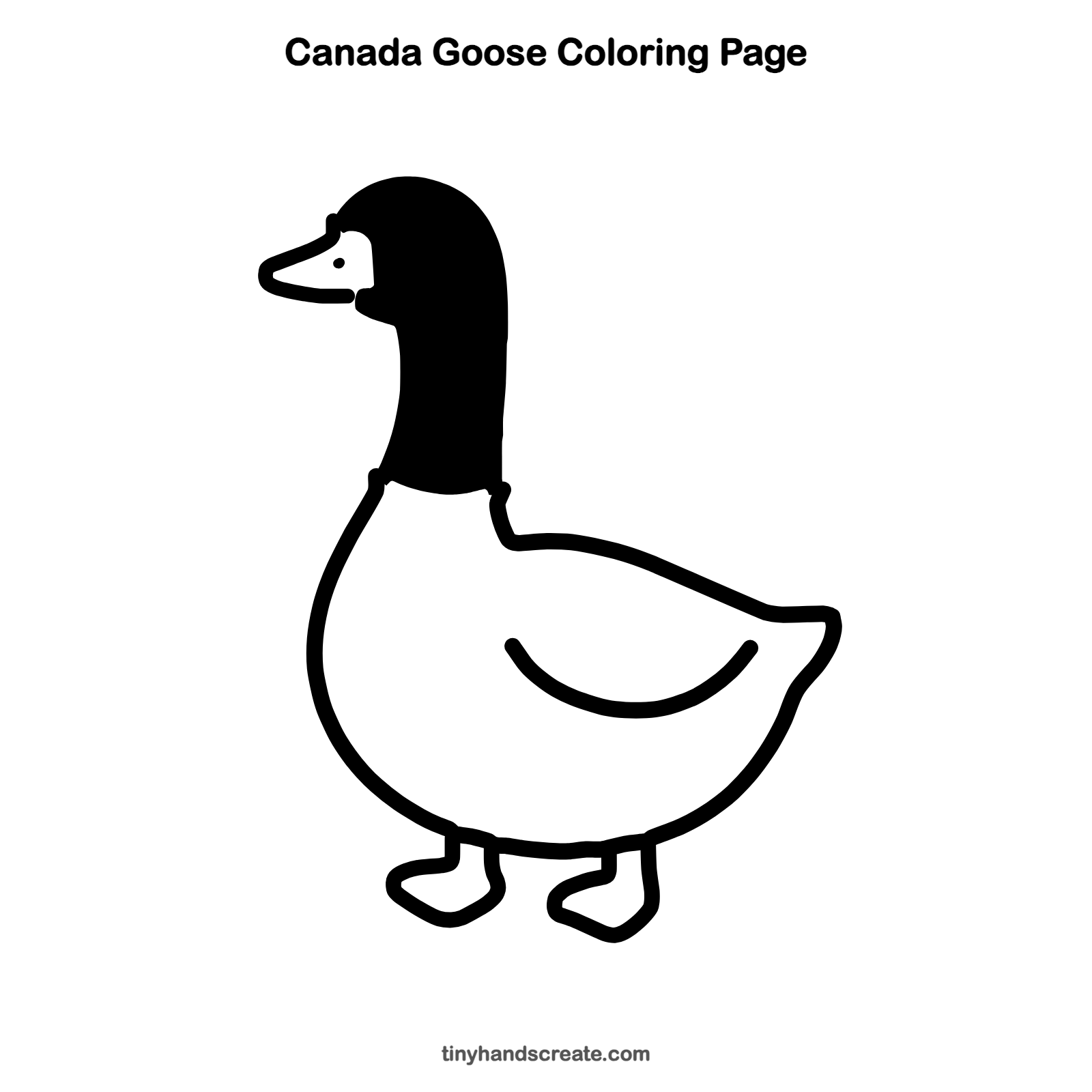 Free printable Canada goose coloring page for kids