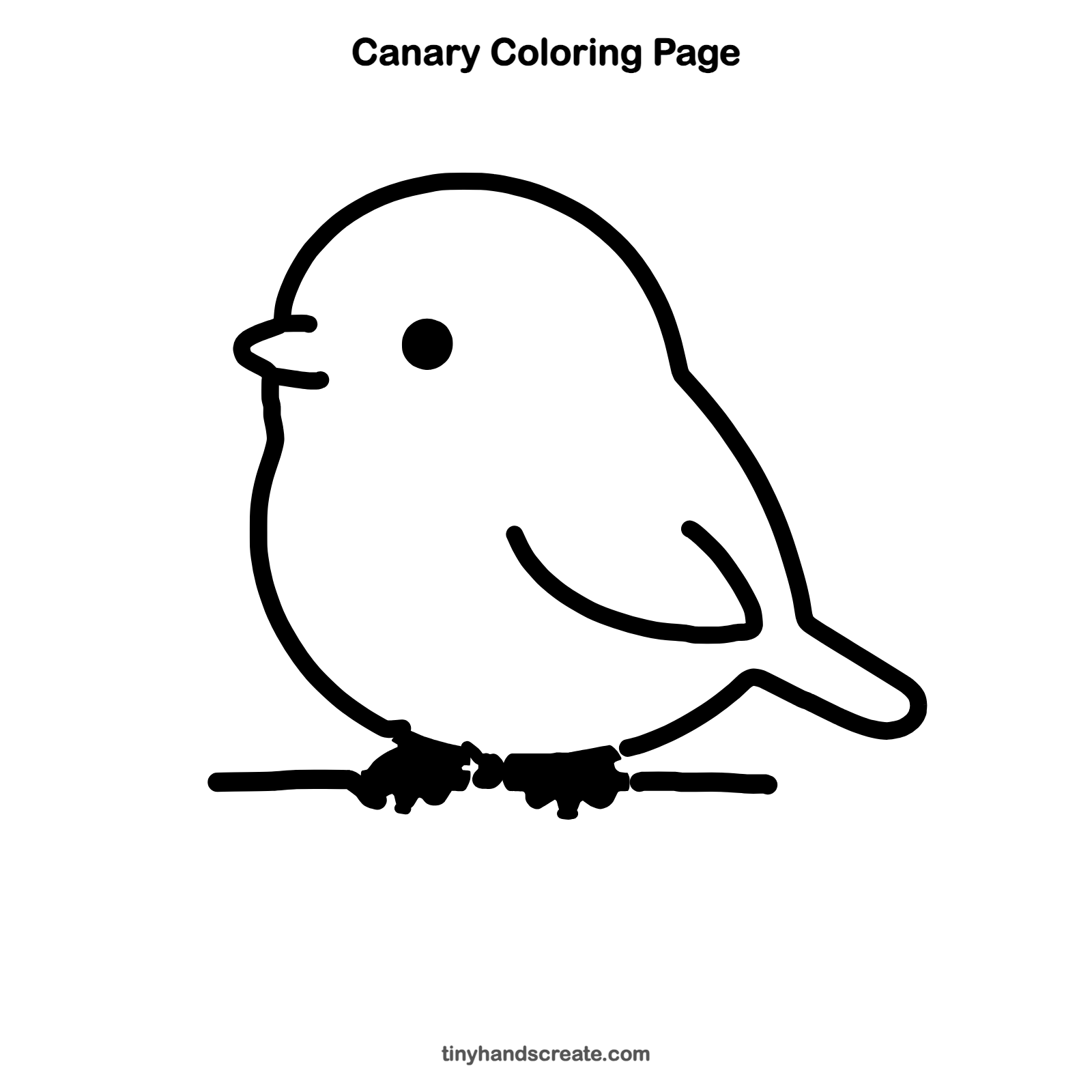 Free printable canary coloring page for kids