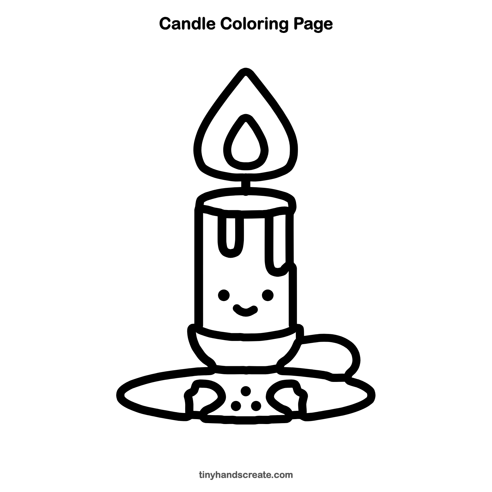 Free printable candle coloring page for kids