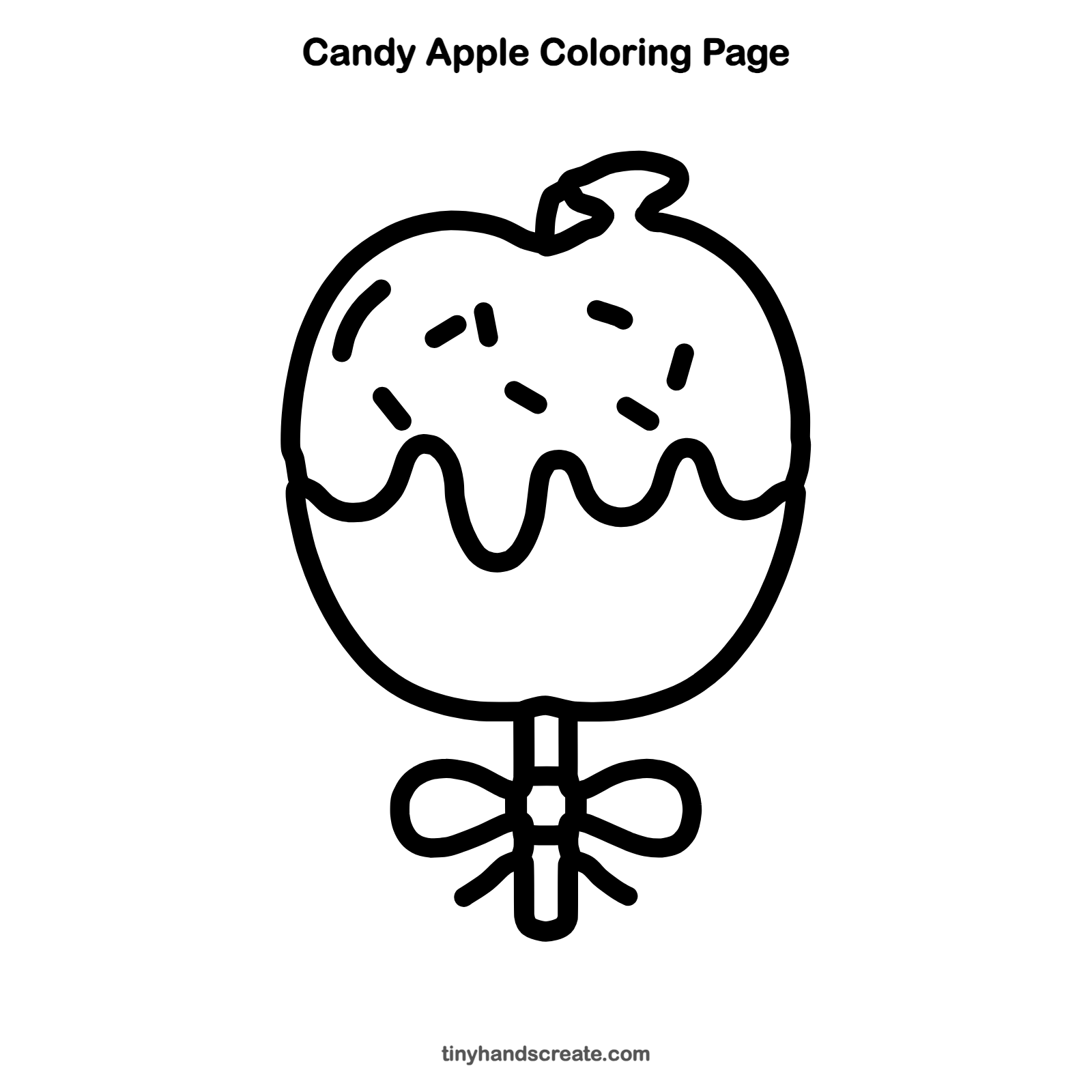 Free printable candy apple coloring page for kids