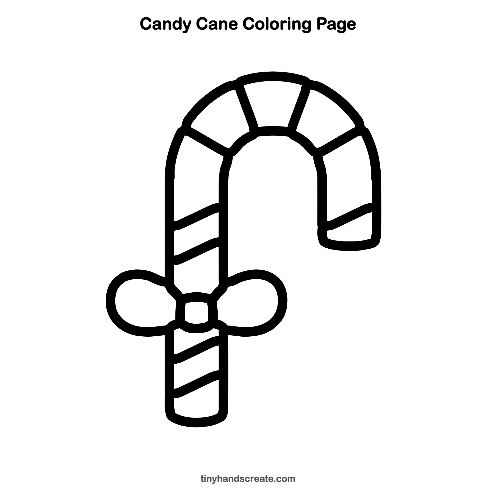 Free printable candy cane coloring page for kids