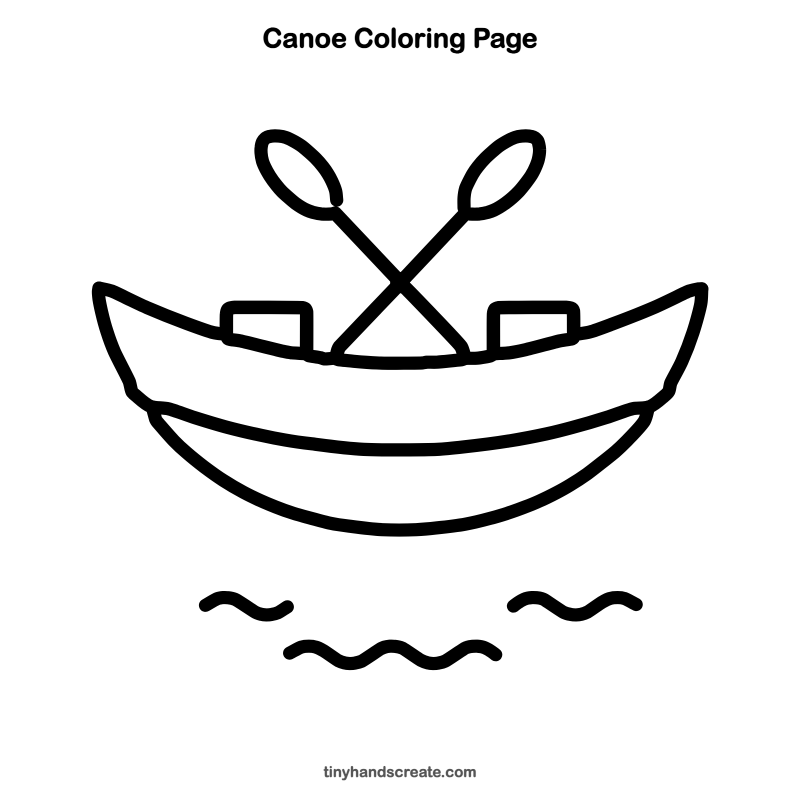 Free printable canoe coloring page for kids