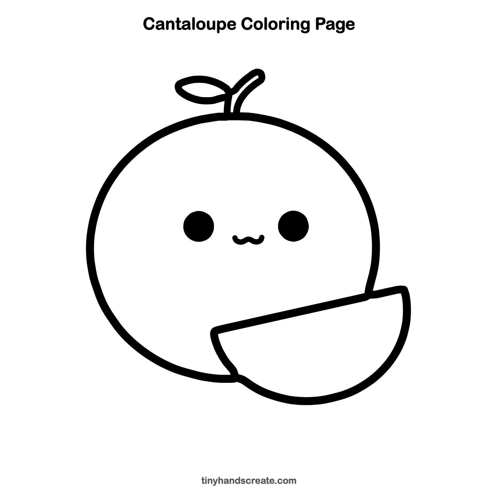 Free printable cantaloupe coloring page for kids