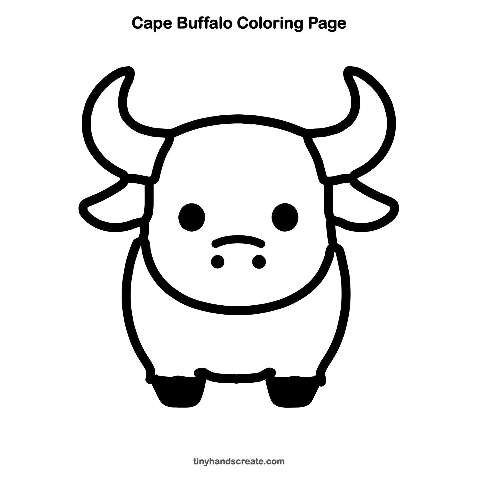 Free printable cape buffalo coloring page for kids