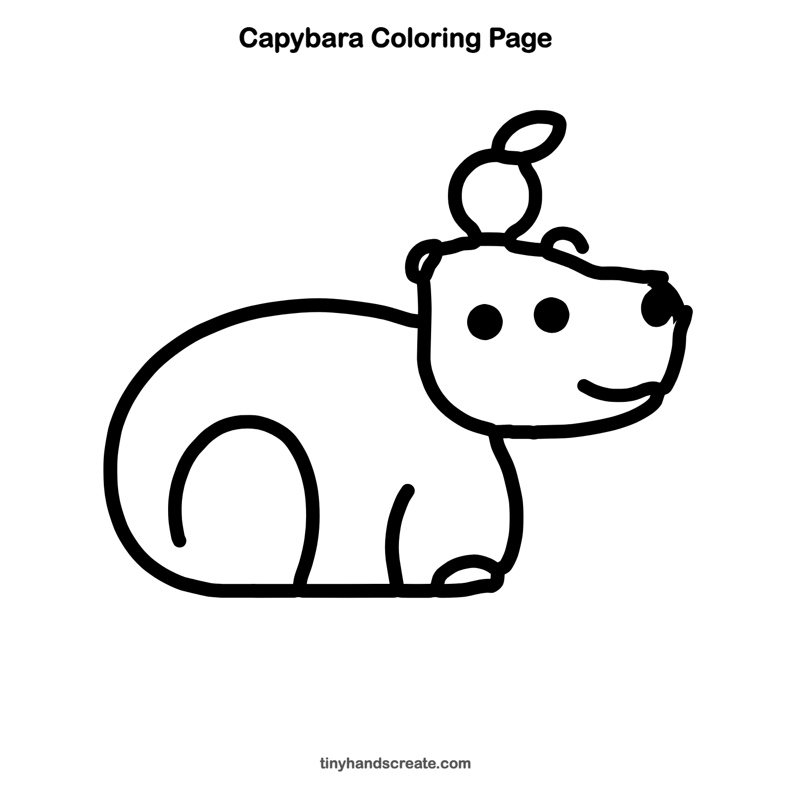 Free printable capybara coloring page for kids