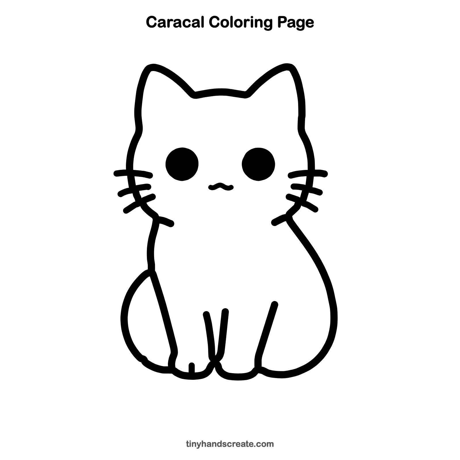 Free printable caracal coloring page for kids