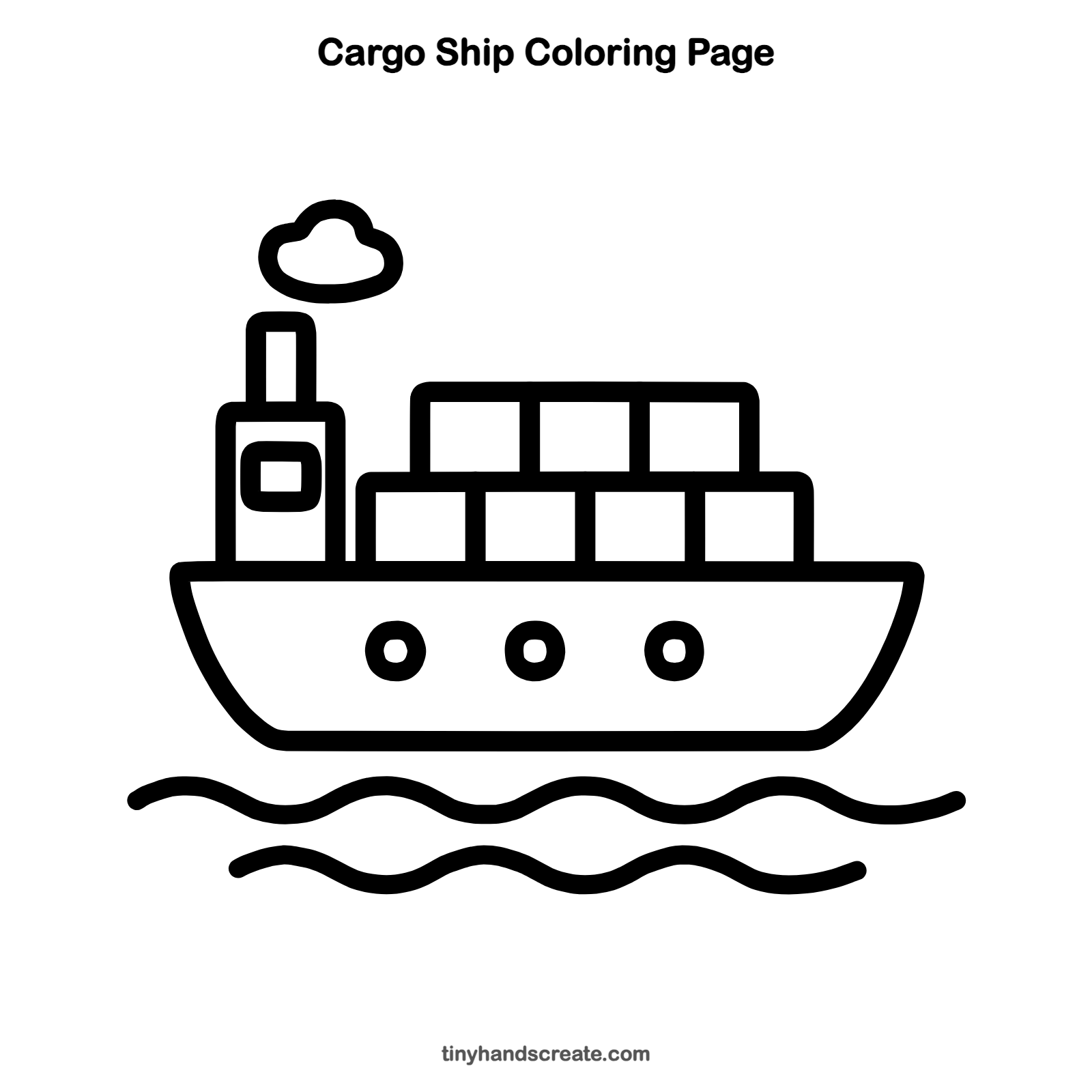 Free printable cargo ship coloring page for kids