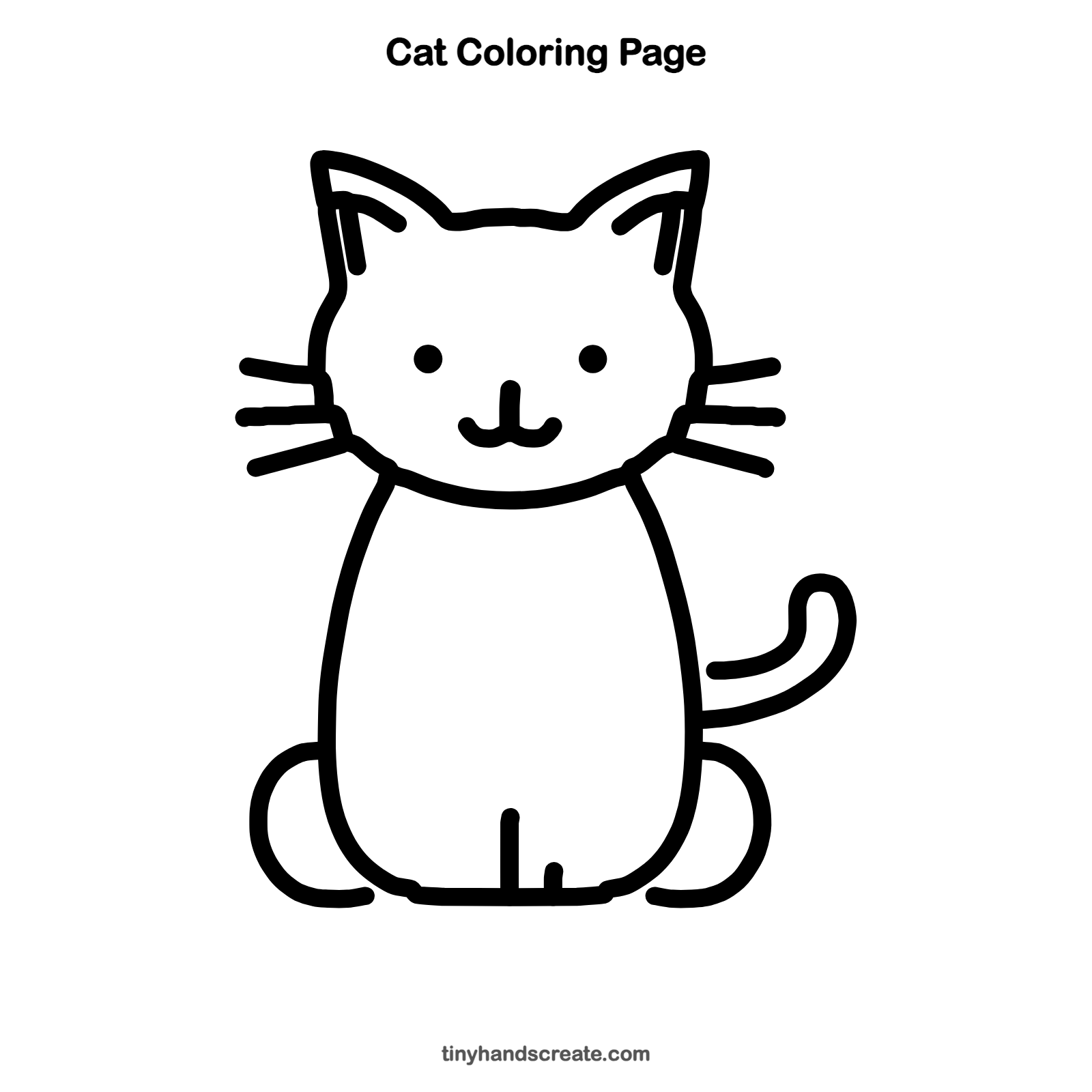 Free printable cat coloring page for kids