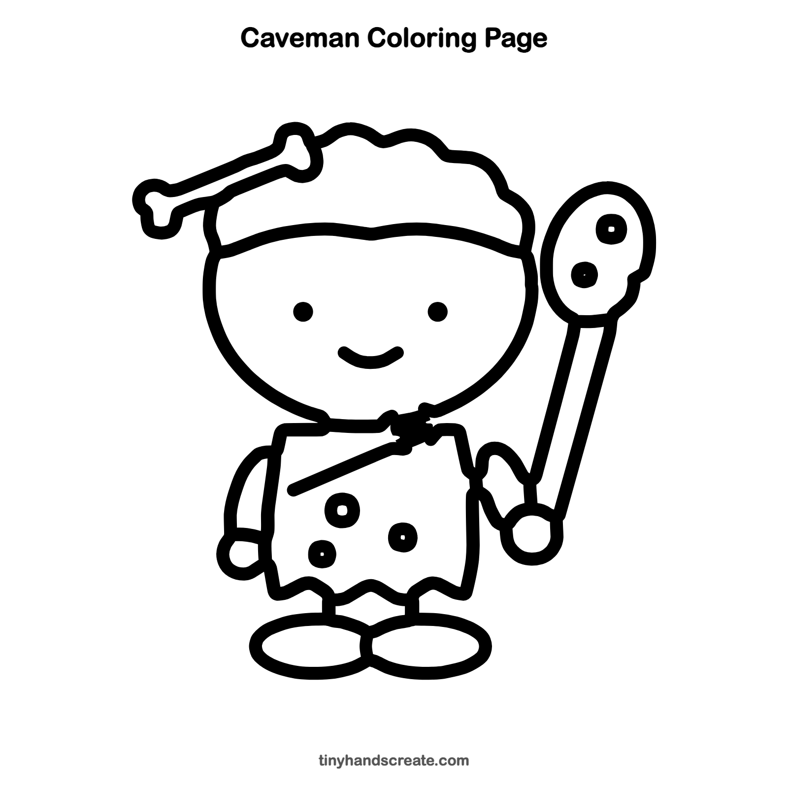 Free printable caveman coloring page for kids