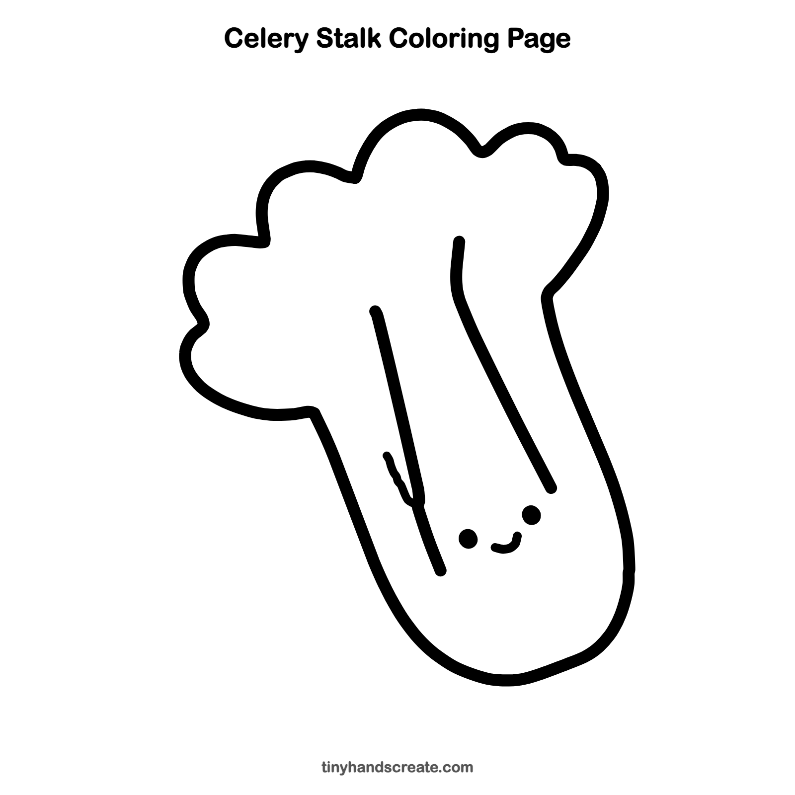 Free printable celery stalk coloring page for kids