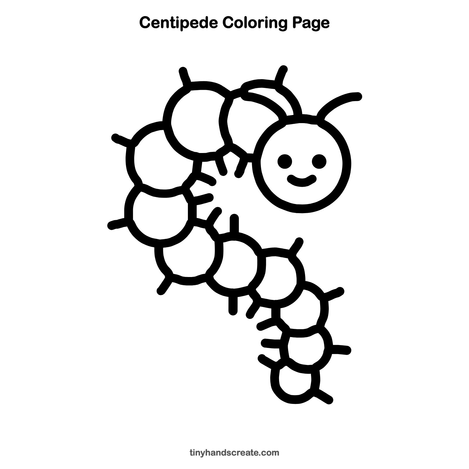 Free printable centipede coloring page for kids