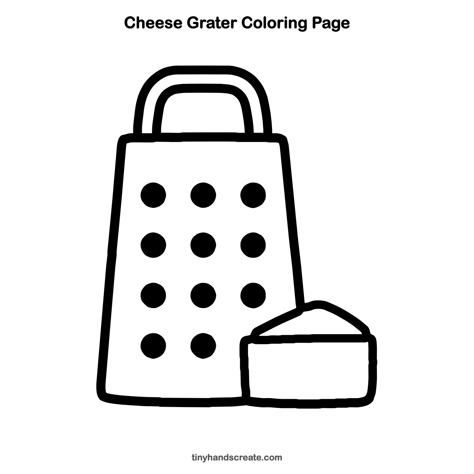 Free printable cheese grater coloring page for kids
