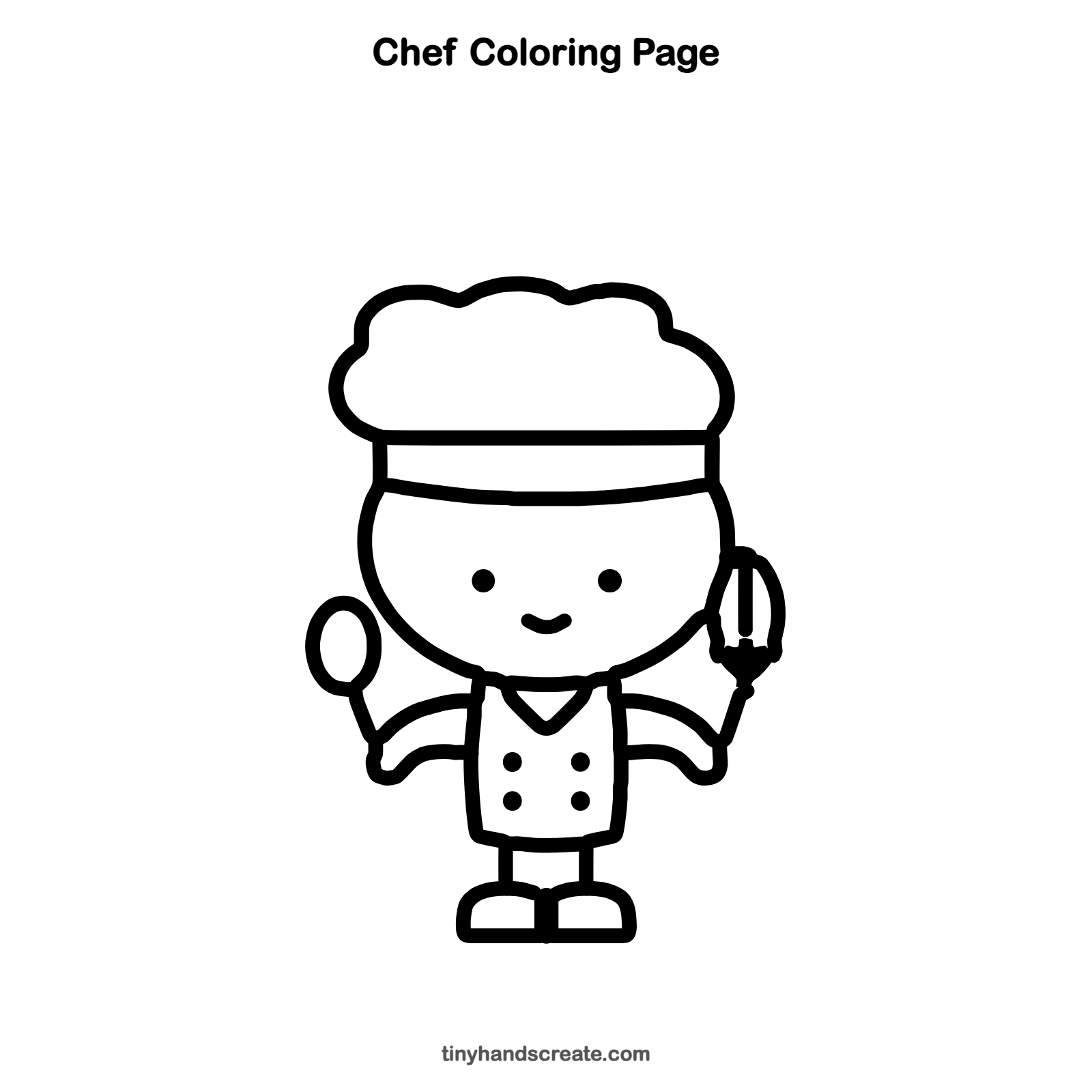 Free printable chef coloring page for kids