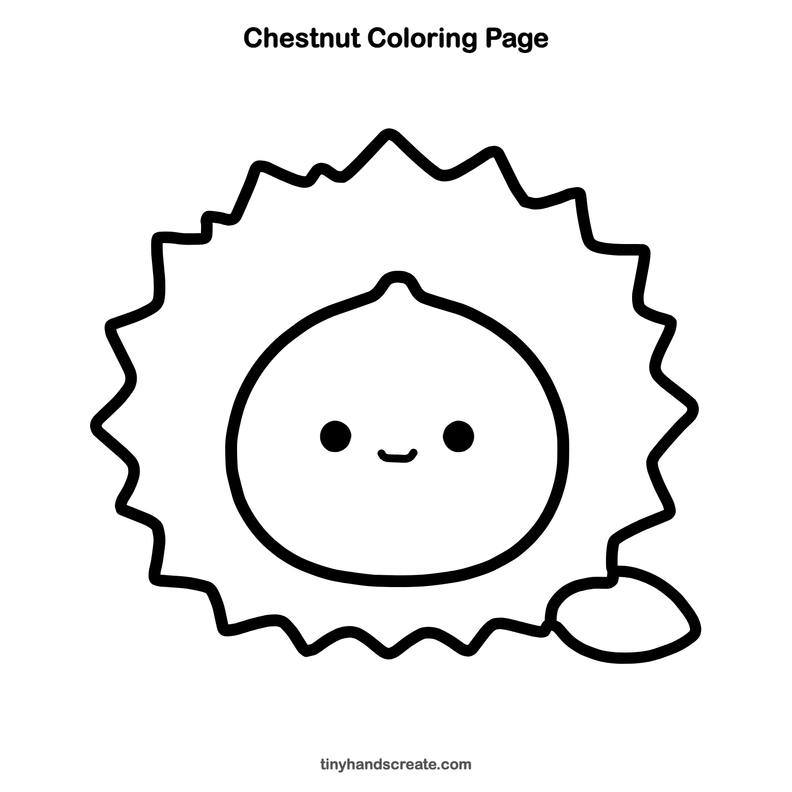 Free printable chestnut coloring page for kids