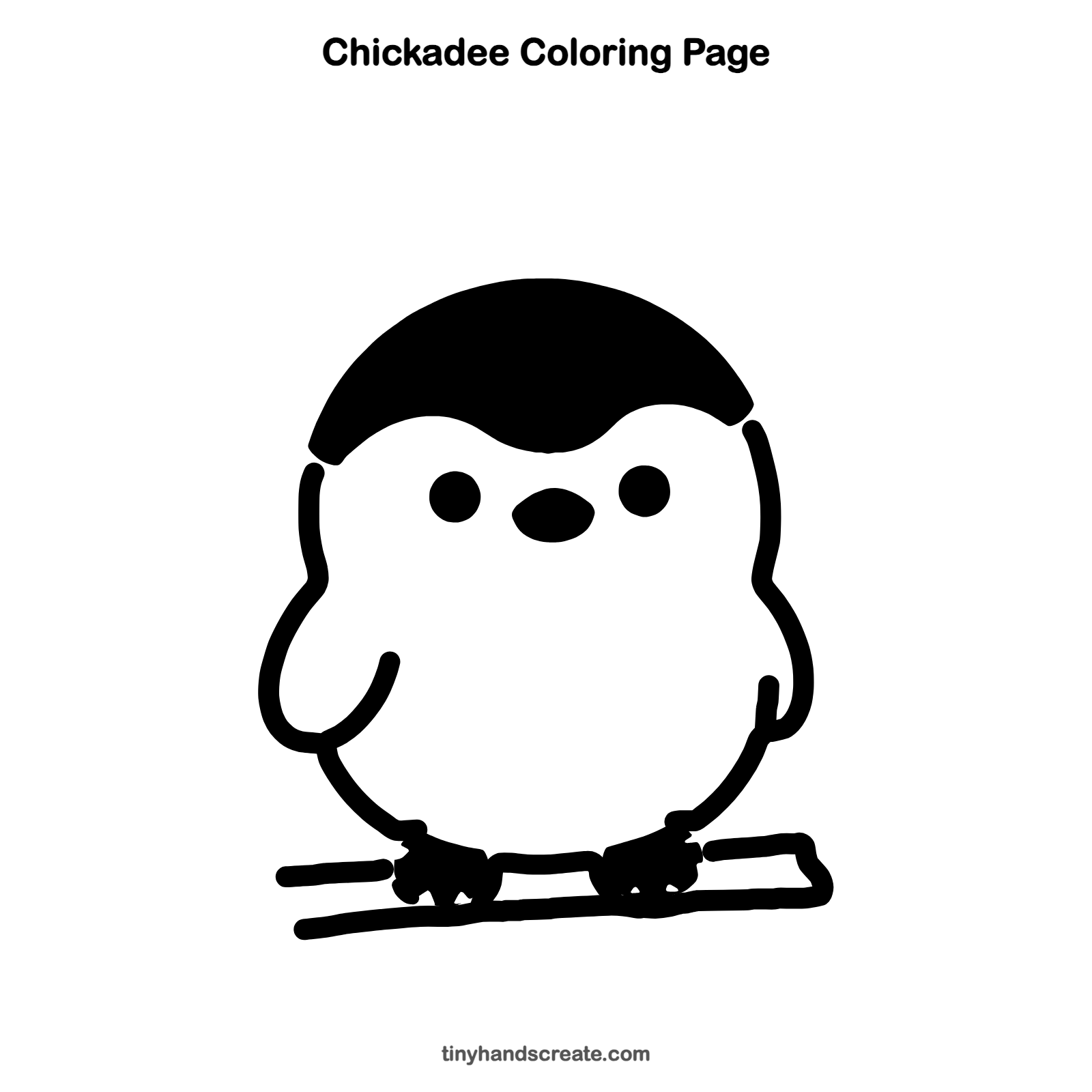 Free printable chickadee coloring page for kids