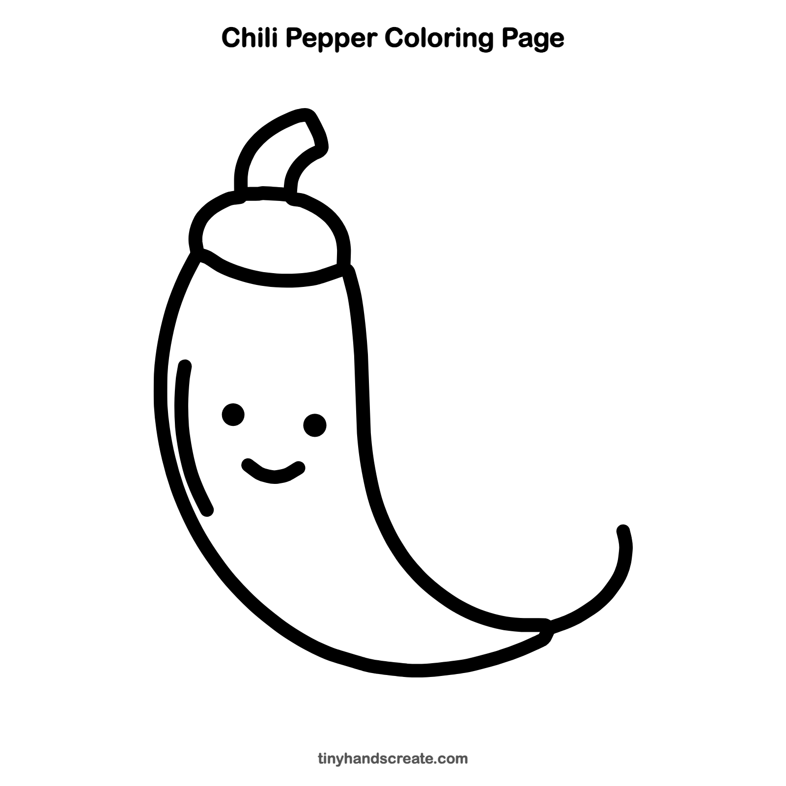 Free printable chili pepper coloring page for kids