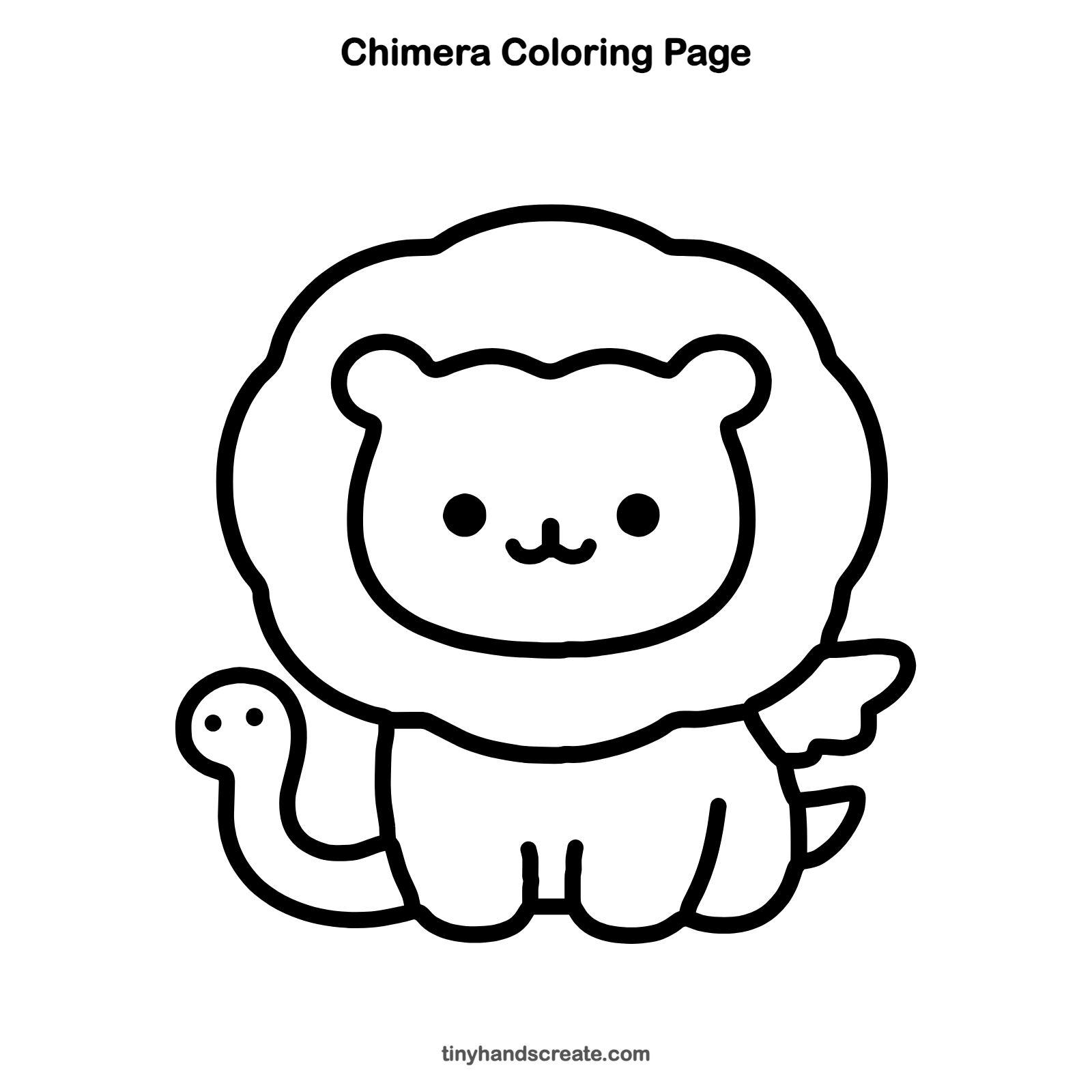 Free printable chimera coloring page for kids