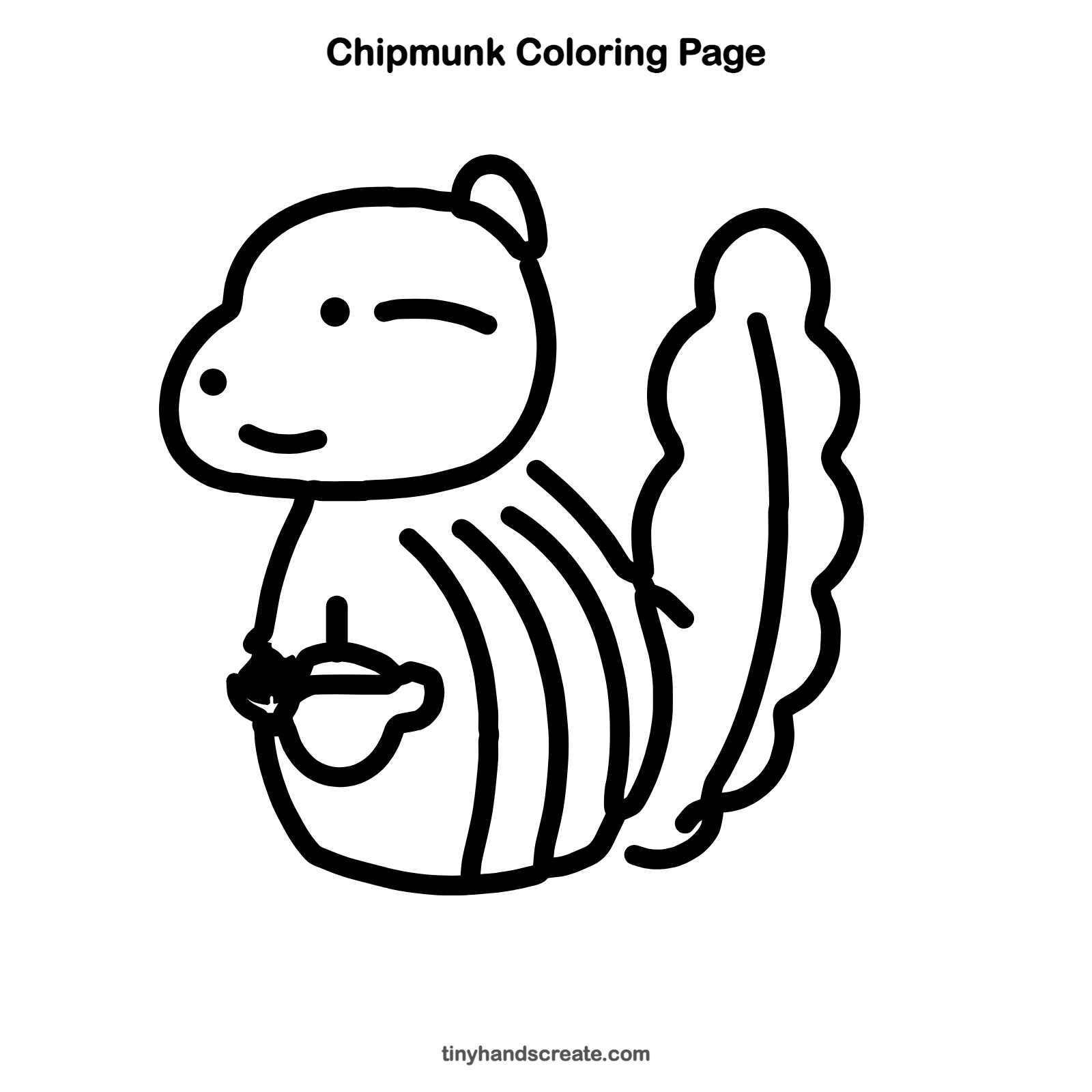 Free printable chipmunk coloring page for kids