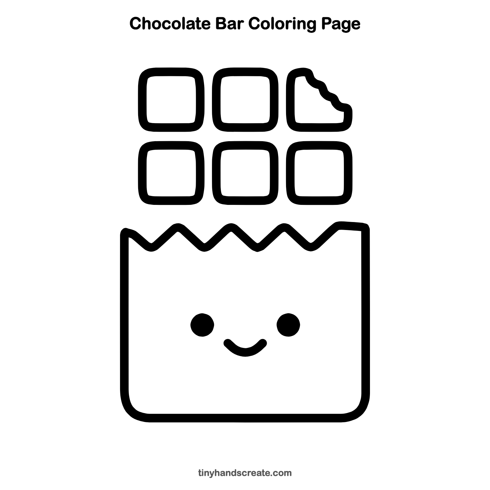 Free printable chocolate bar coloring page for kids