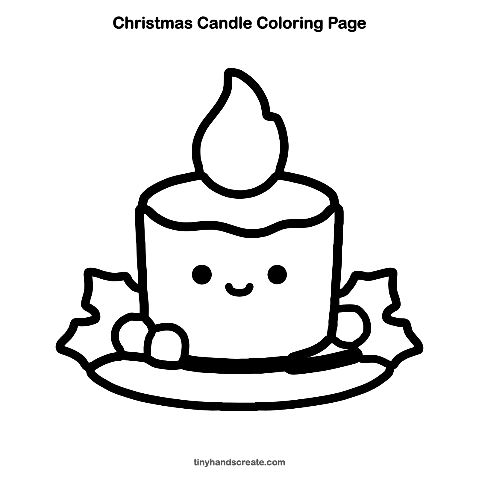 Free printable Christmas candle coloring page for kids