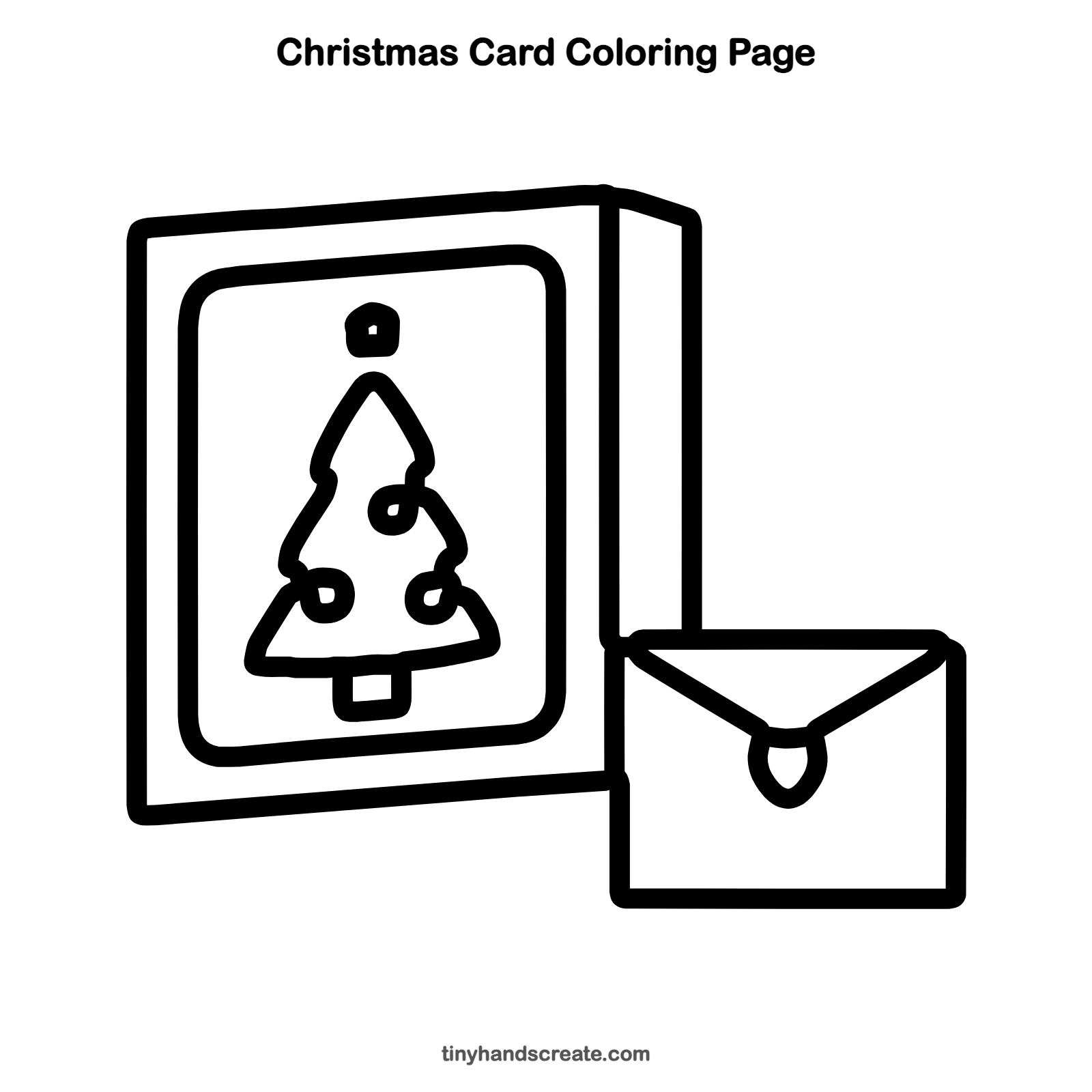 Free printable Christmas card coloring page for kids