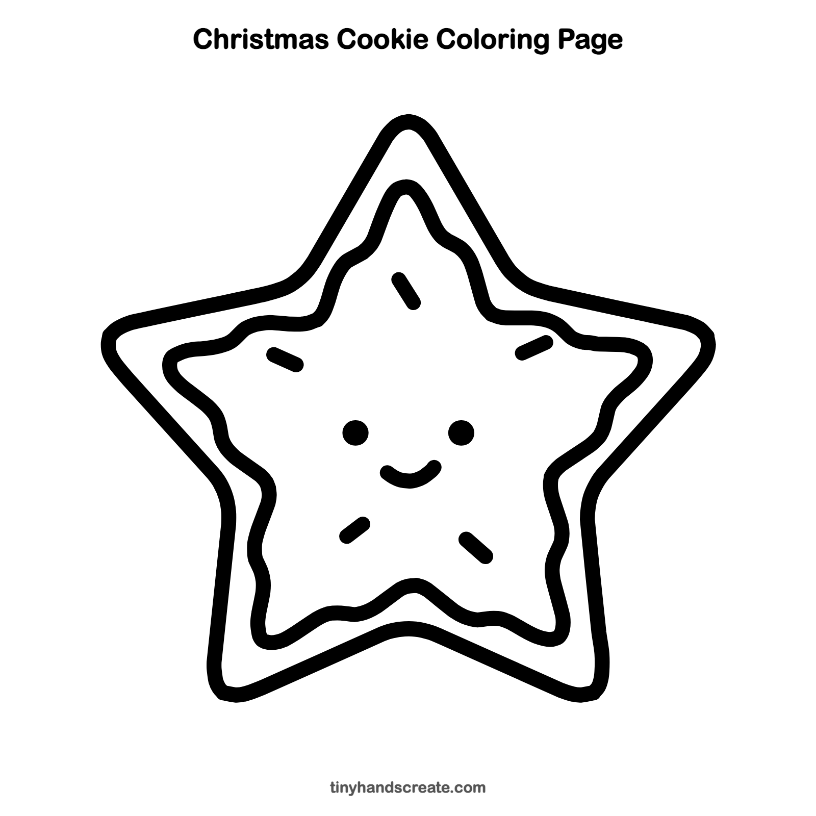 Free printable Christmas cookie coloring page for kids