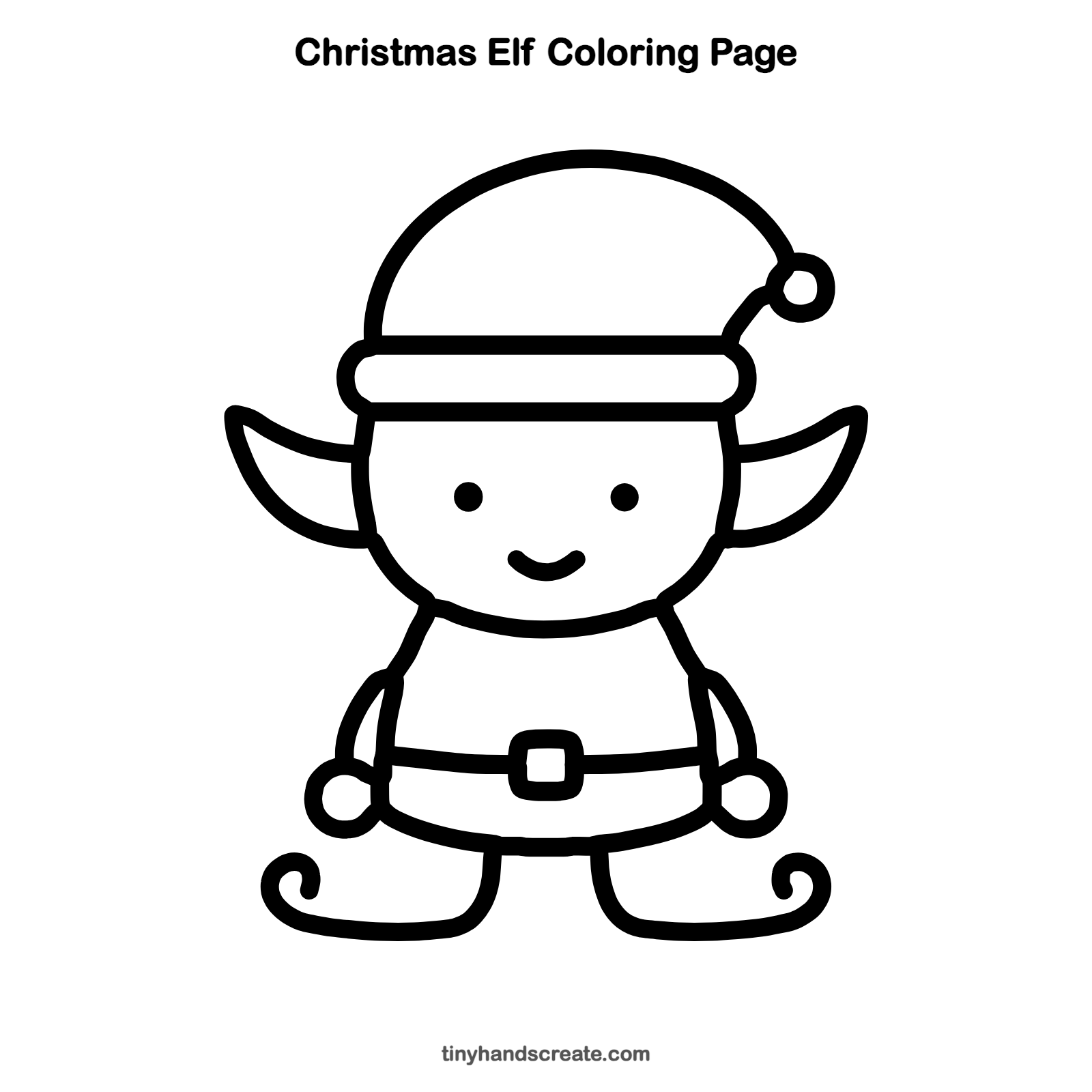 Free printable Christmas elf coloring page for kids