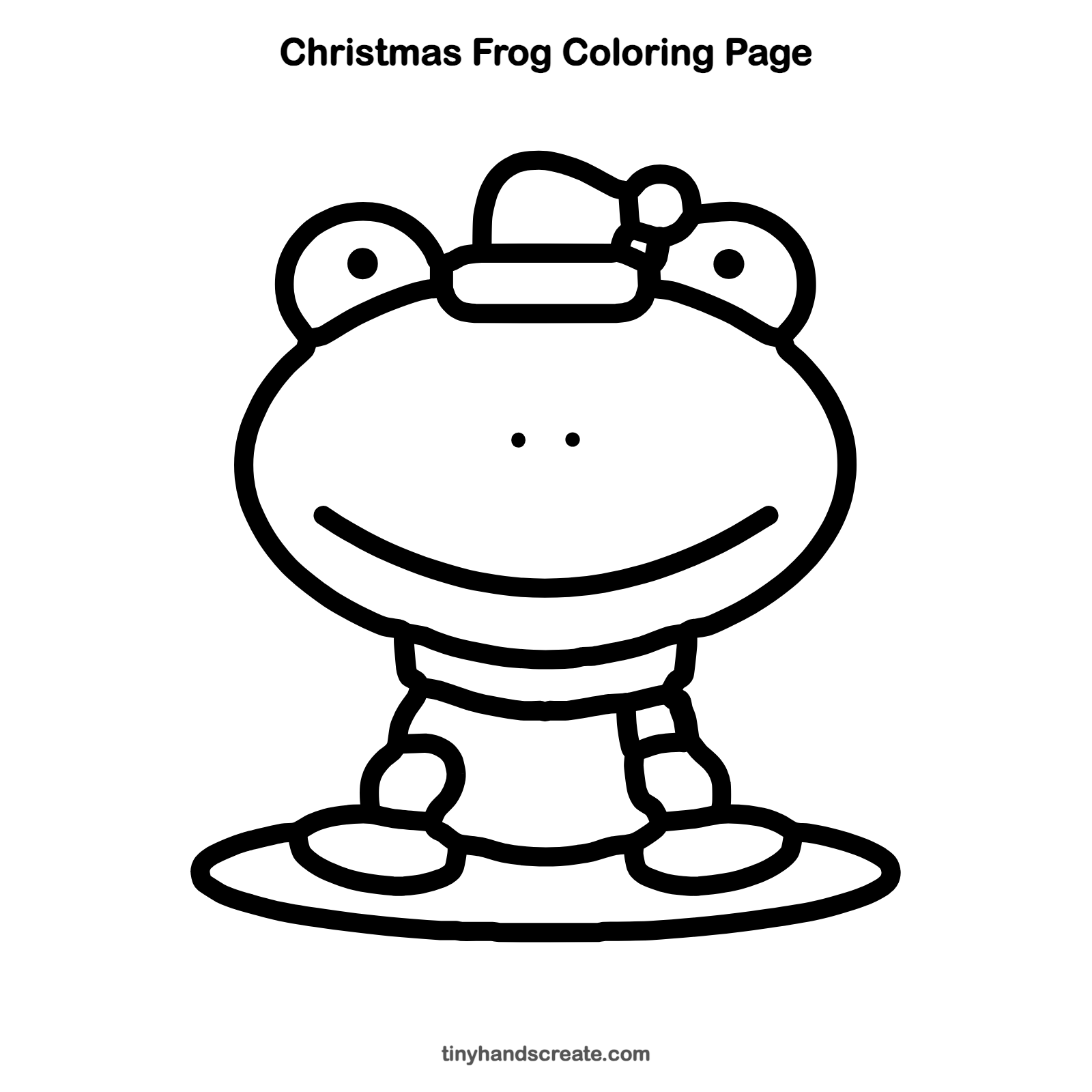 Free printable Christmas frog coloring page for kids