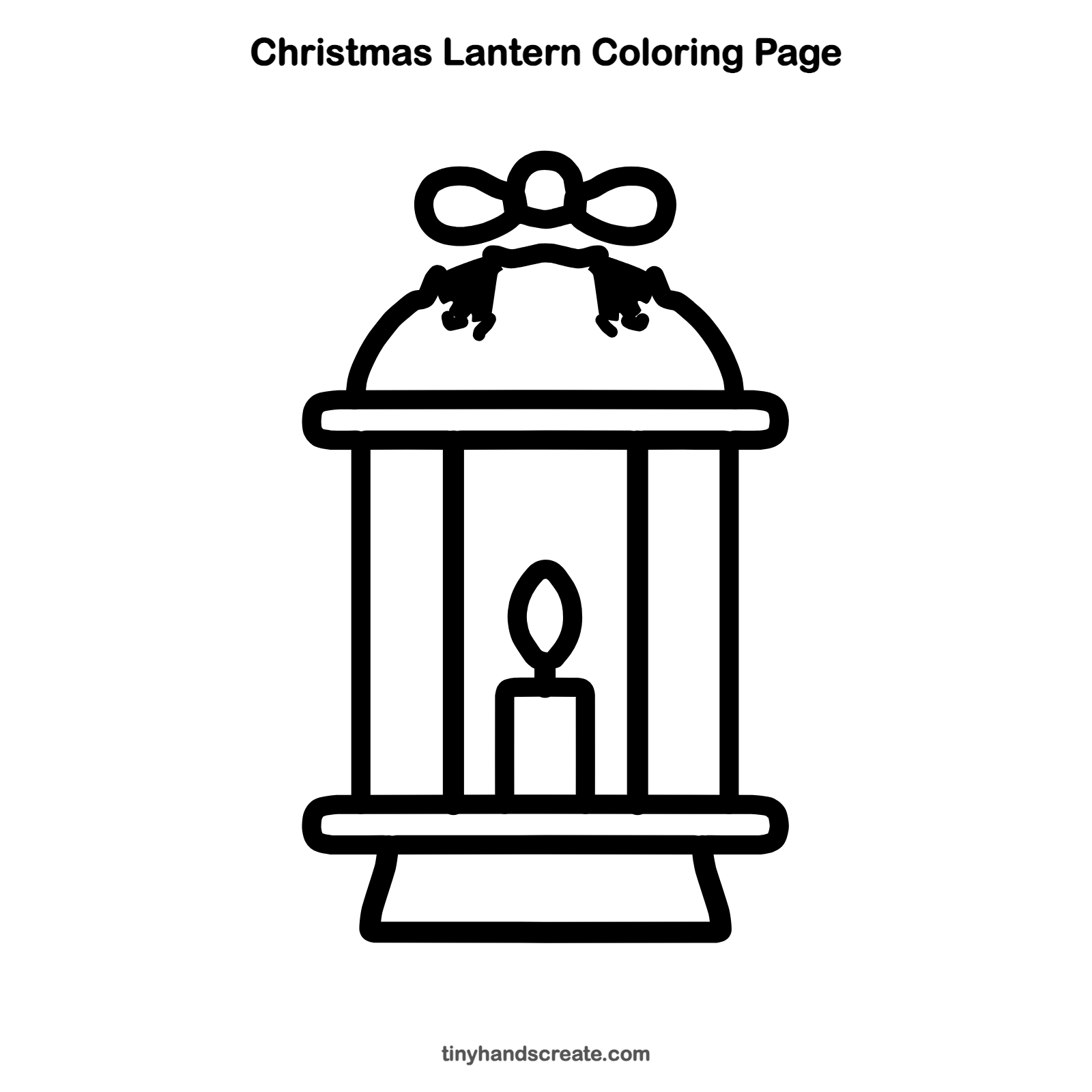 Free printable Christmas lantern coloring page for kids