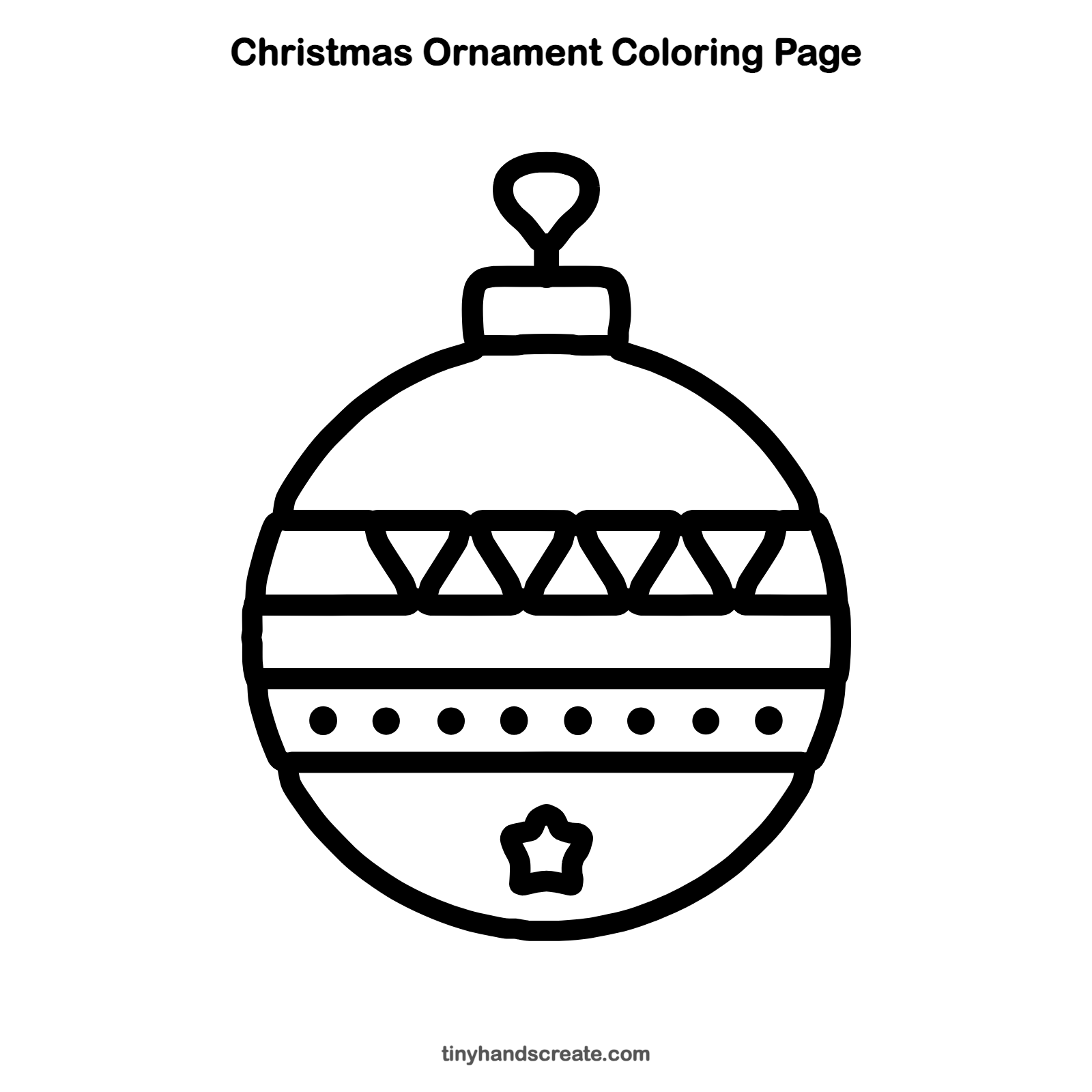 Free printable Christmas ornament coloring page for kids