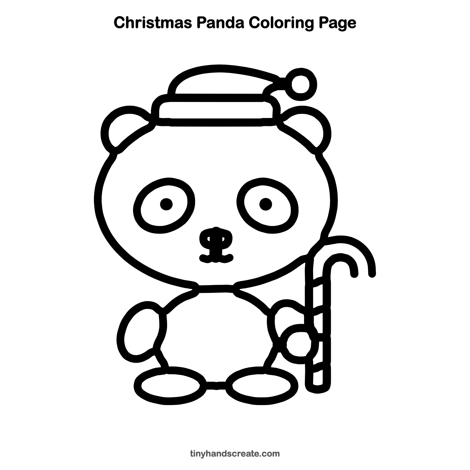 Free printable Christmas panda coloring page for kids
