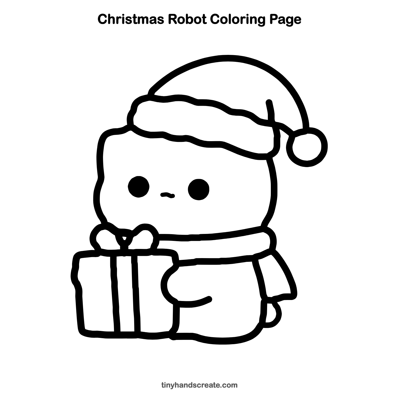 Free printable Christmas robot coloring page for kids