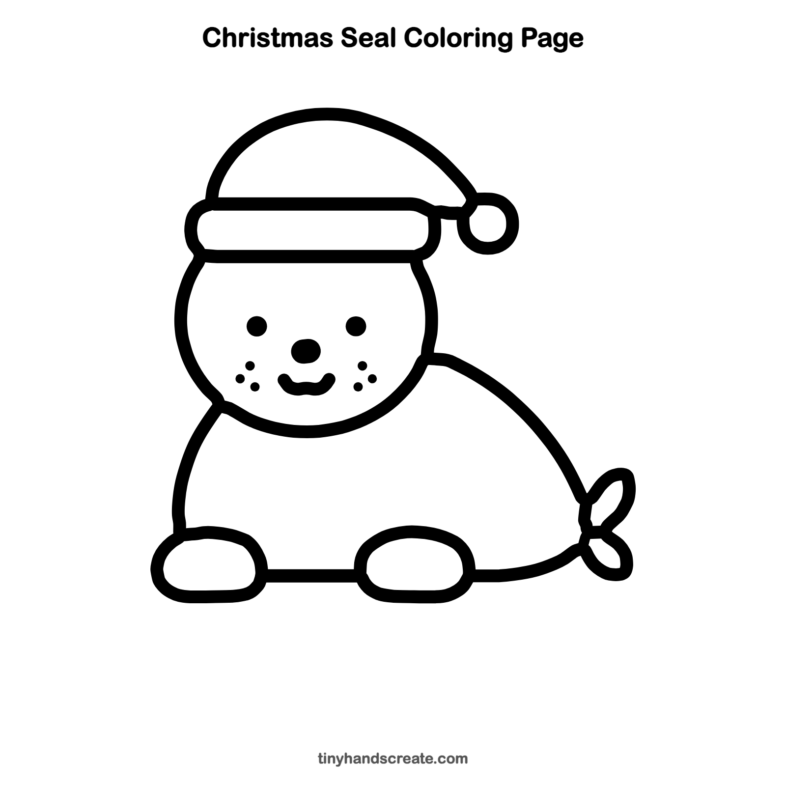 Free printable Christmas seal coloring page for kids