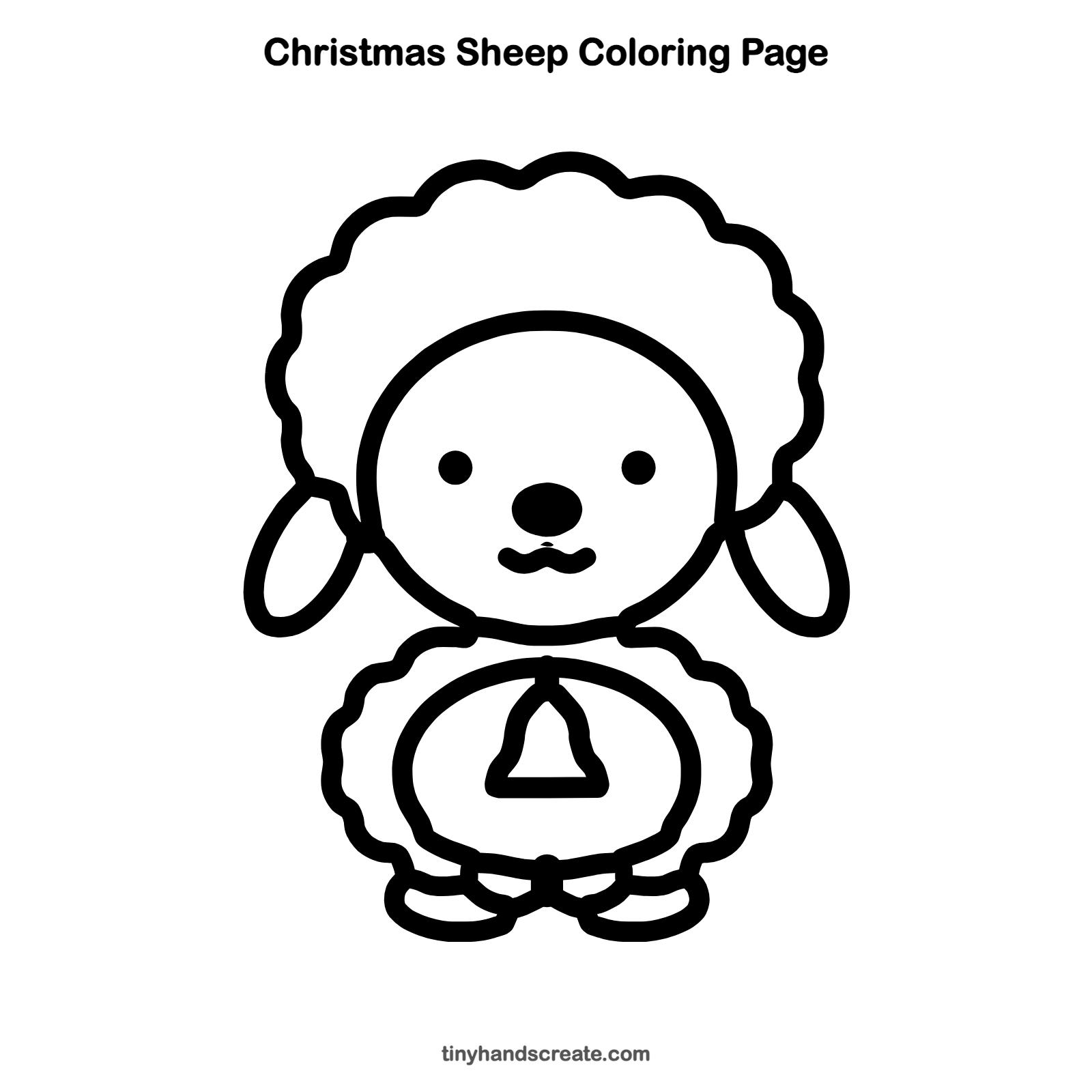 Free printable Christmas sheep coloring page for kids