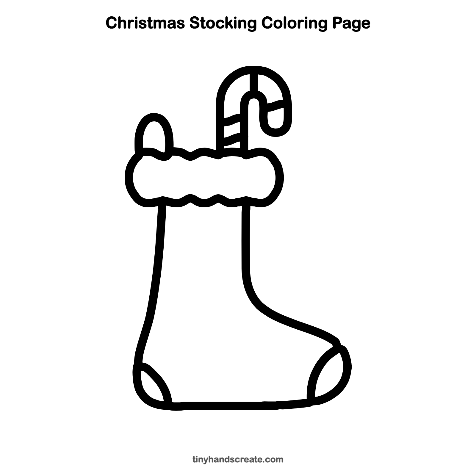 Free printable Christmas stocking coloring page for kids