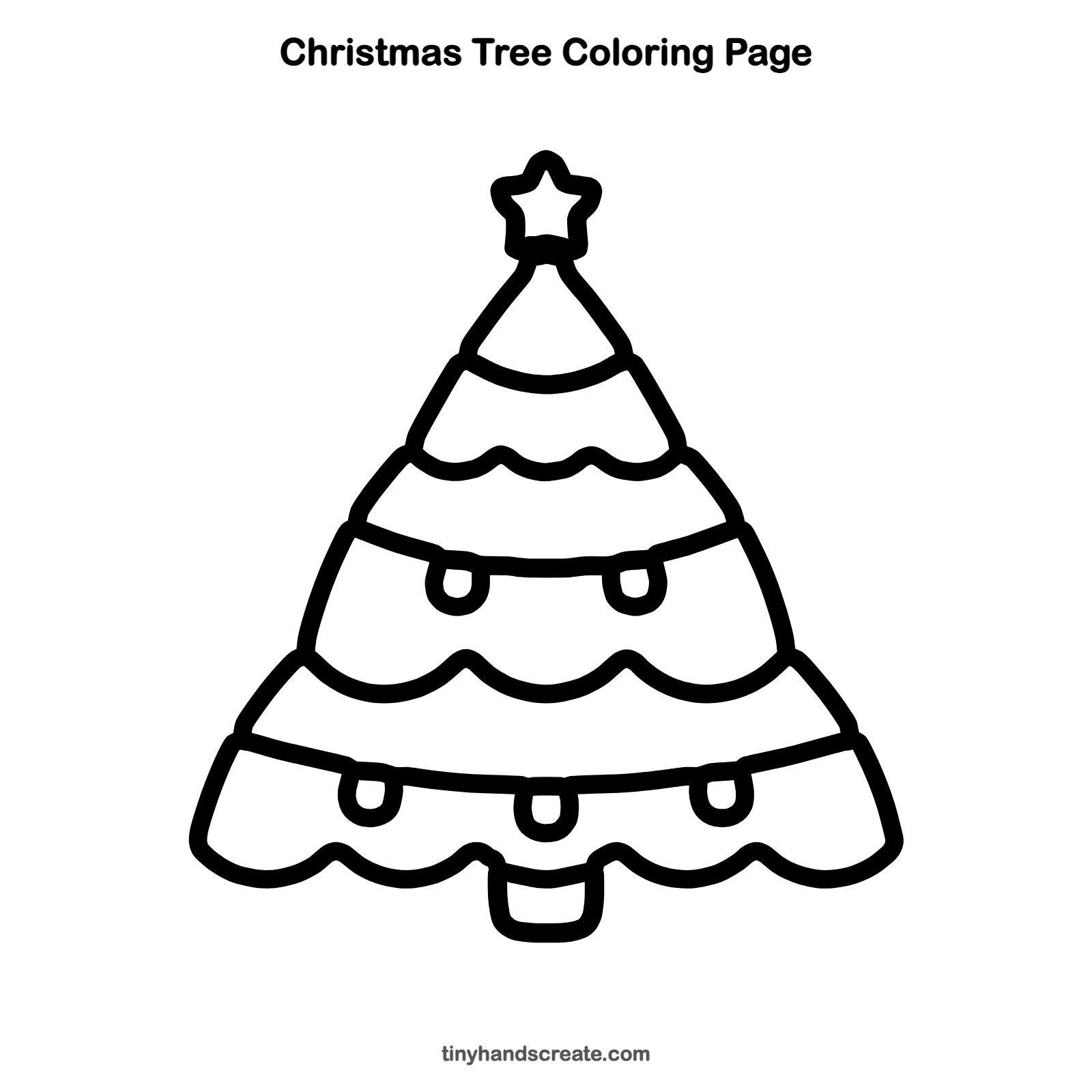 Free printable Christmas tree coloring page for kids