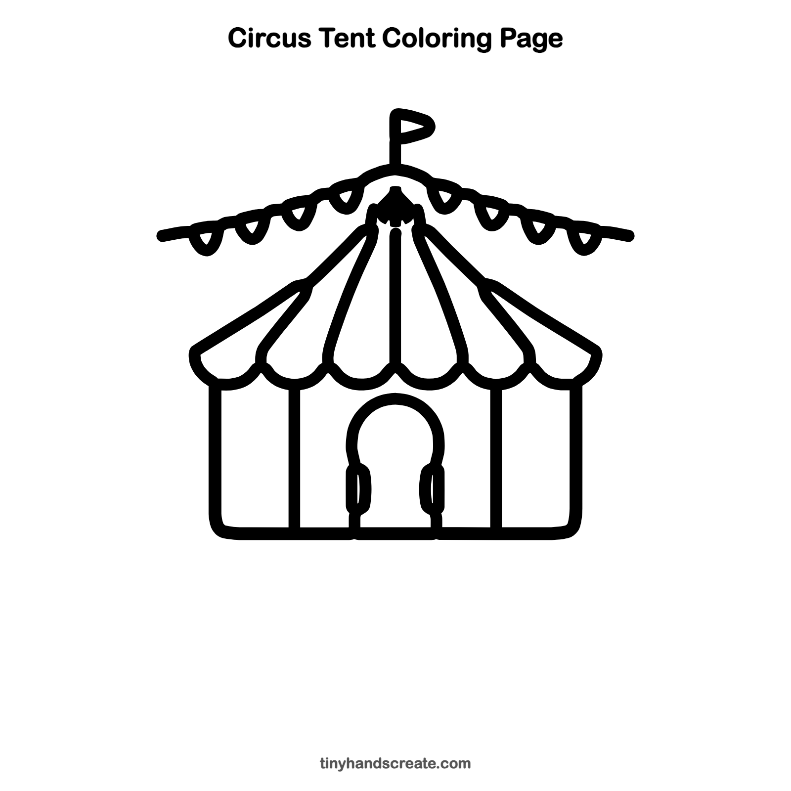 Free printable circus tent coloring page for kids