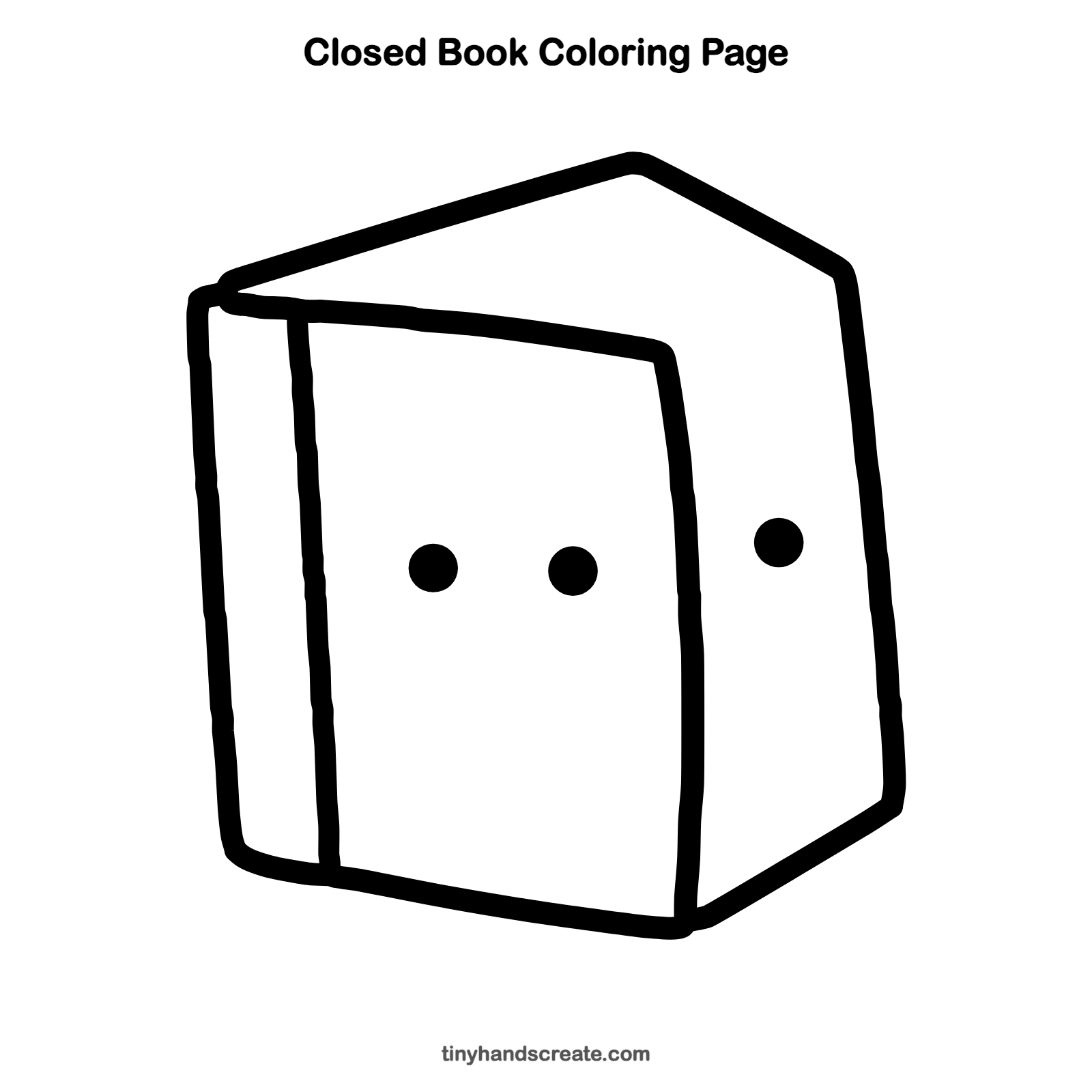Free printable closed book coloring page for kids
