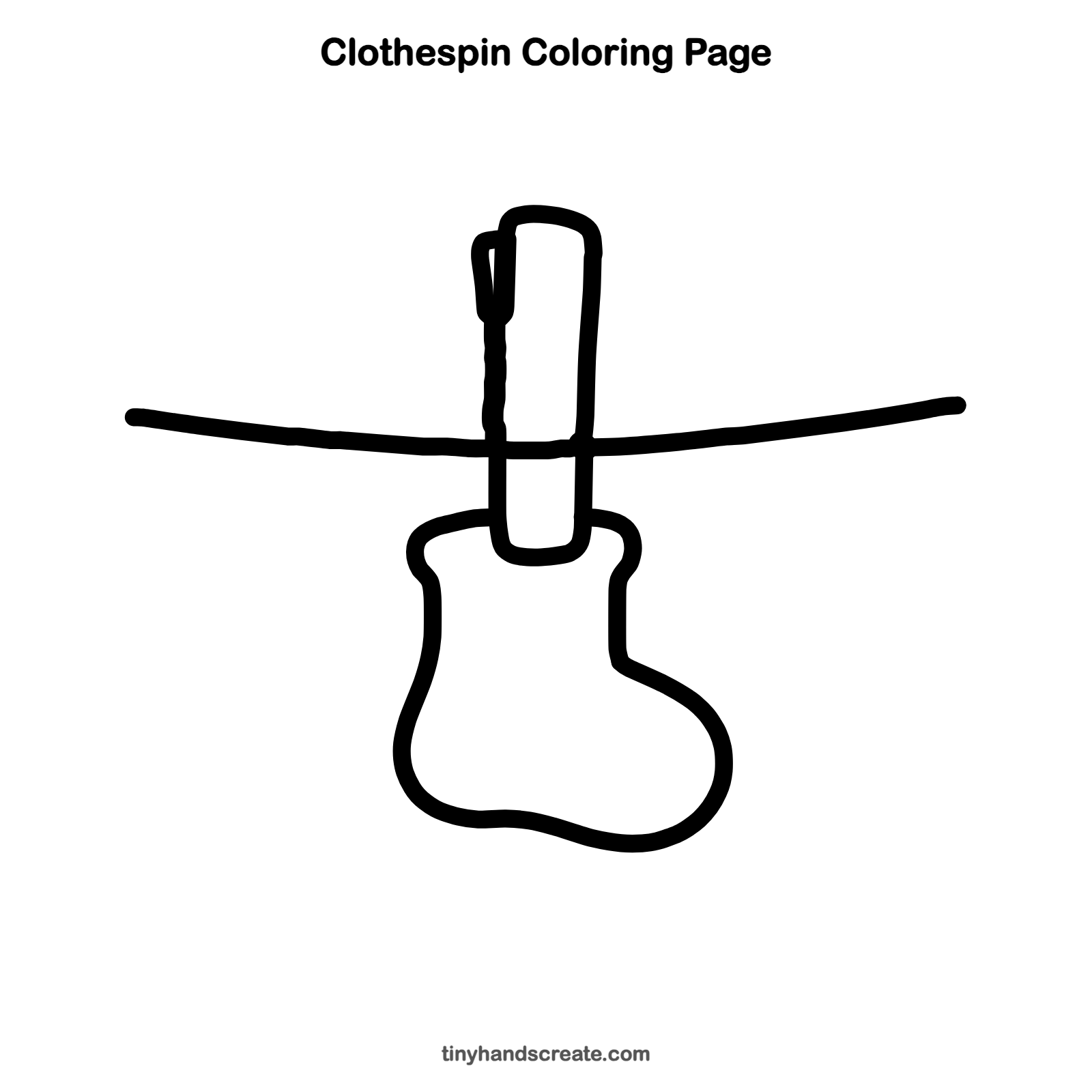 Free printable clothespin coloring page for kids