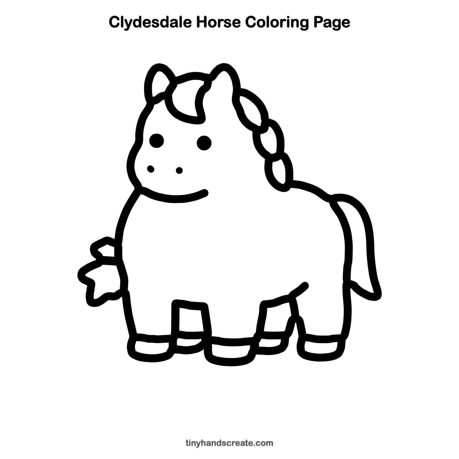 Free printable Clydesdale horse coloring page for kids