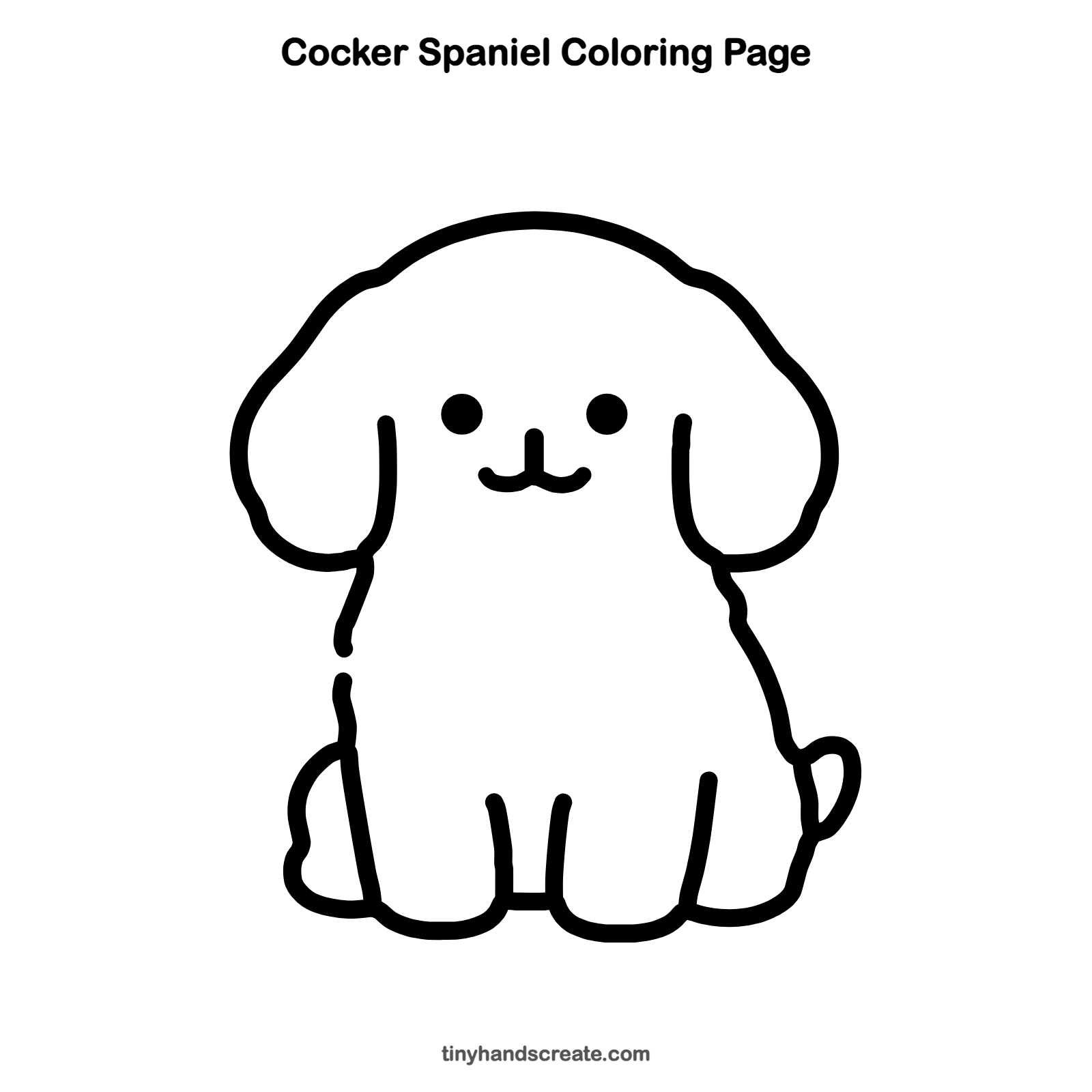 Free printable cocker spaniel coloring page for kids