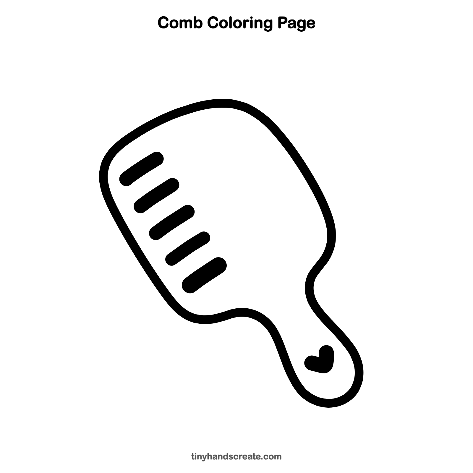Free printable comb coloring page for kids