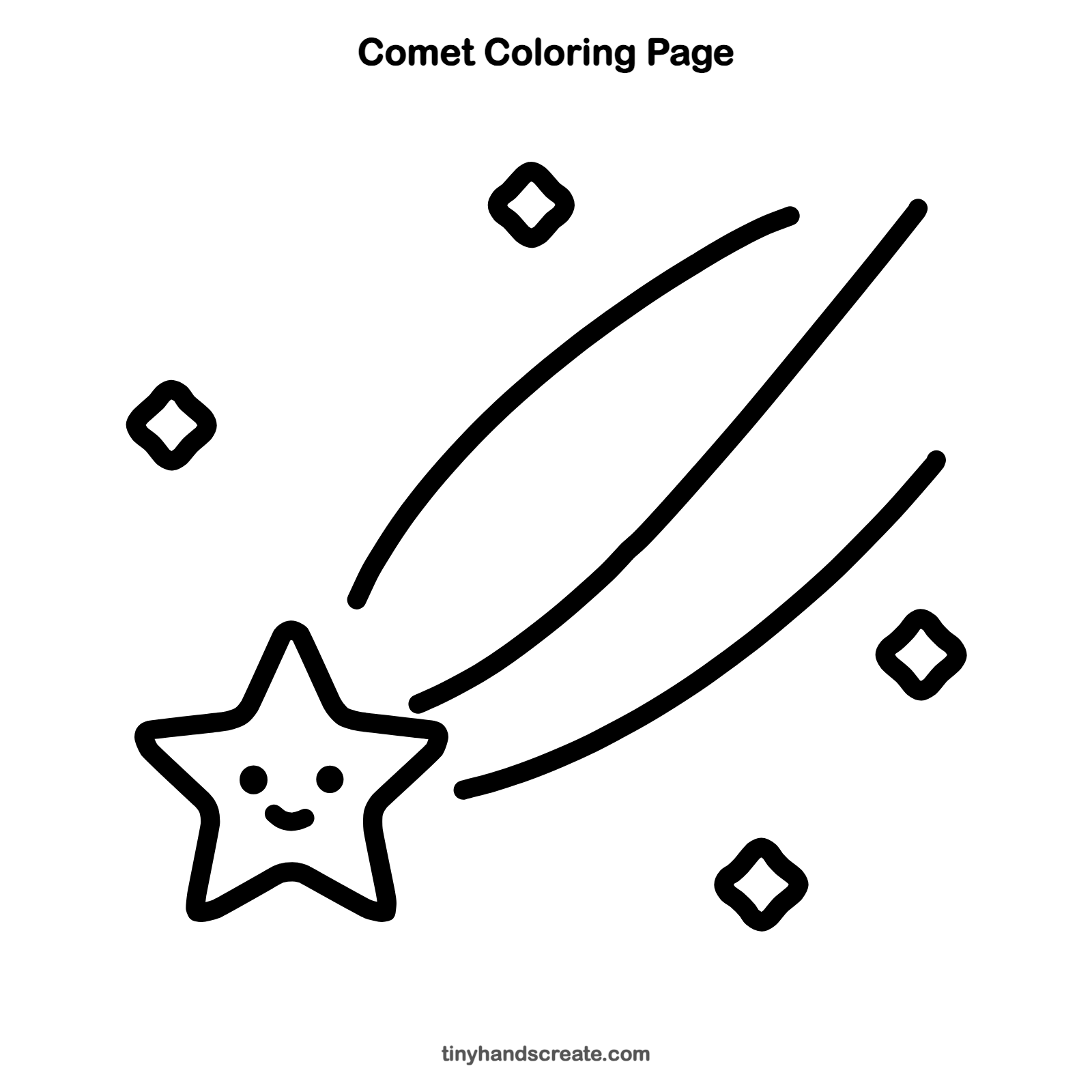 Free printable comet coloring page for kids