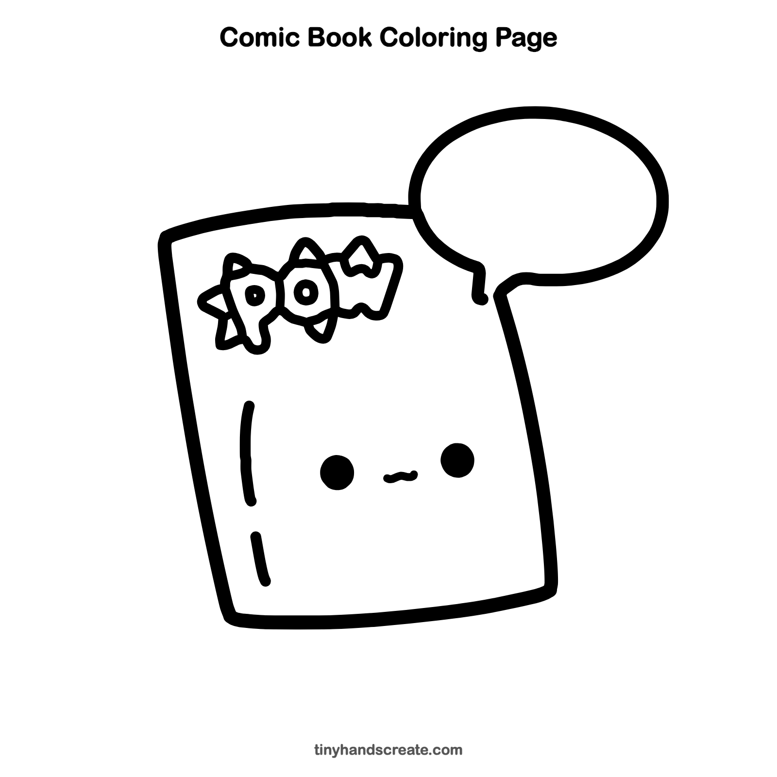 Free printable comic book coloring page for kids