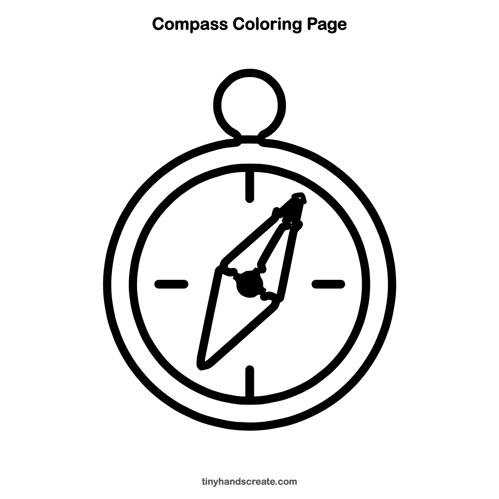 Free printable compass coloring page for kids