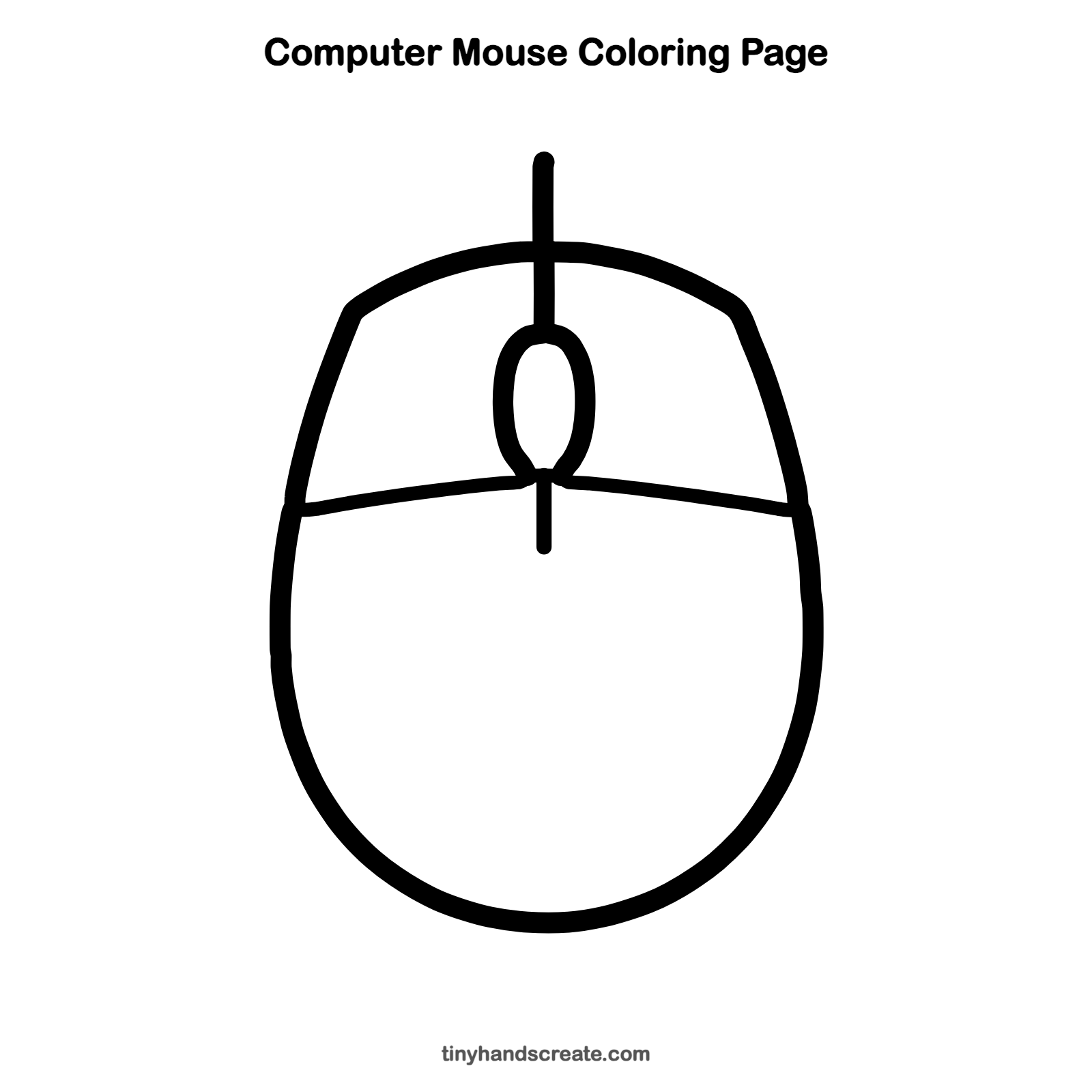 Free printable computer mouse coloring page for kids