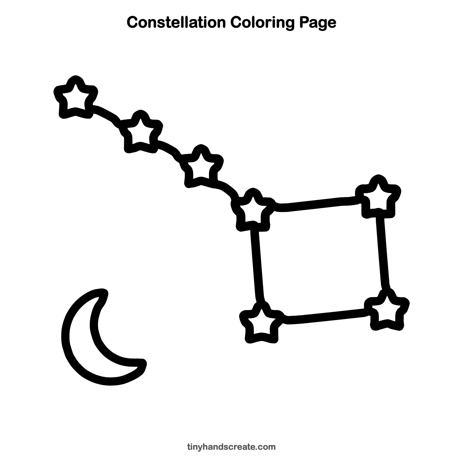 Free printable constellation coloring page for kids